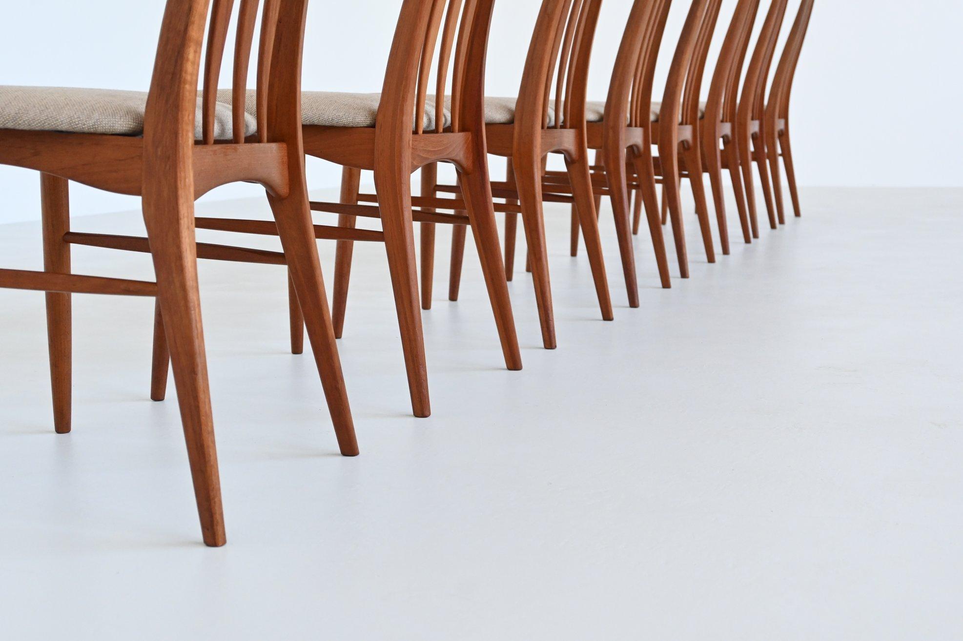 Niels Koefoed Juego de ocho sillas de comedor 