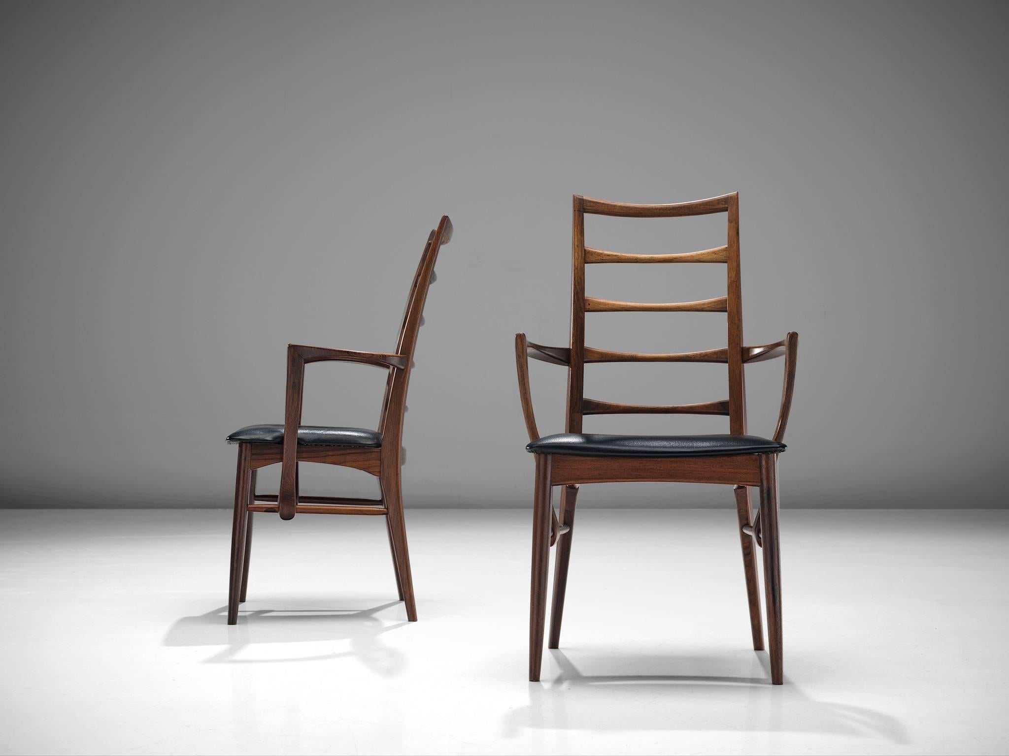 Niels Koefoed Set of Six Rosewood Dining Chairs In Good Condition In Waalwijk, NL