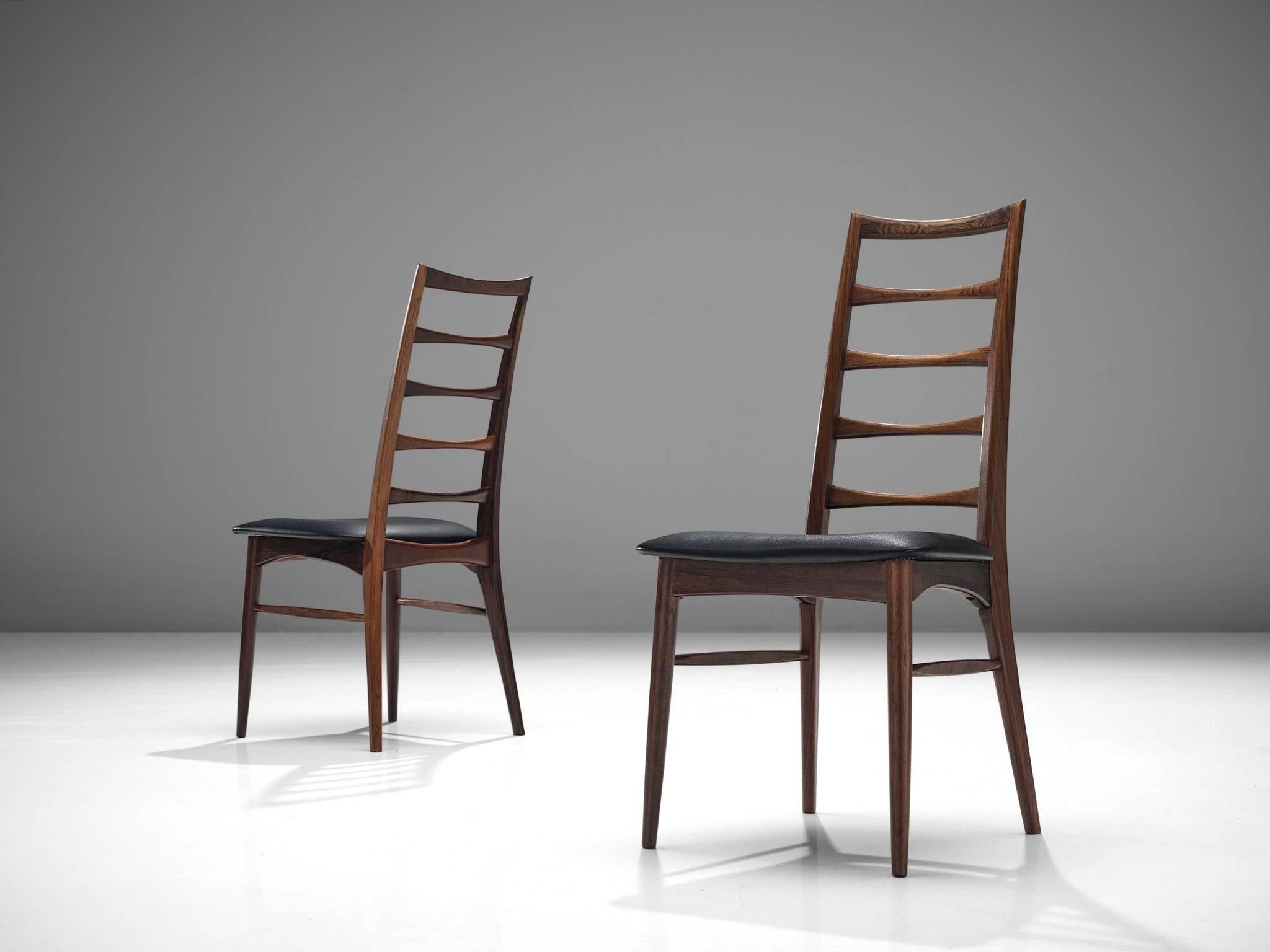 20th Century Niels Koefoed Set of Six Rosewood Dining Chairs