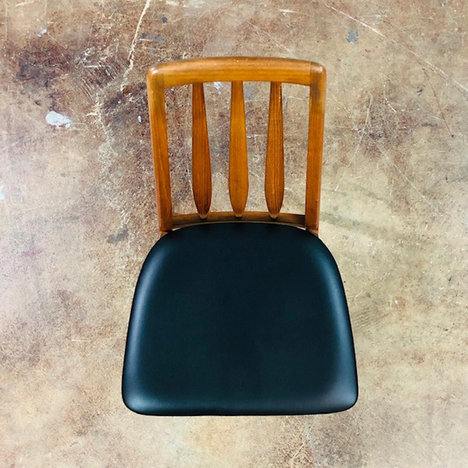 Leather Niels Koefoed Teak Dining Chair Set 