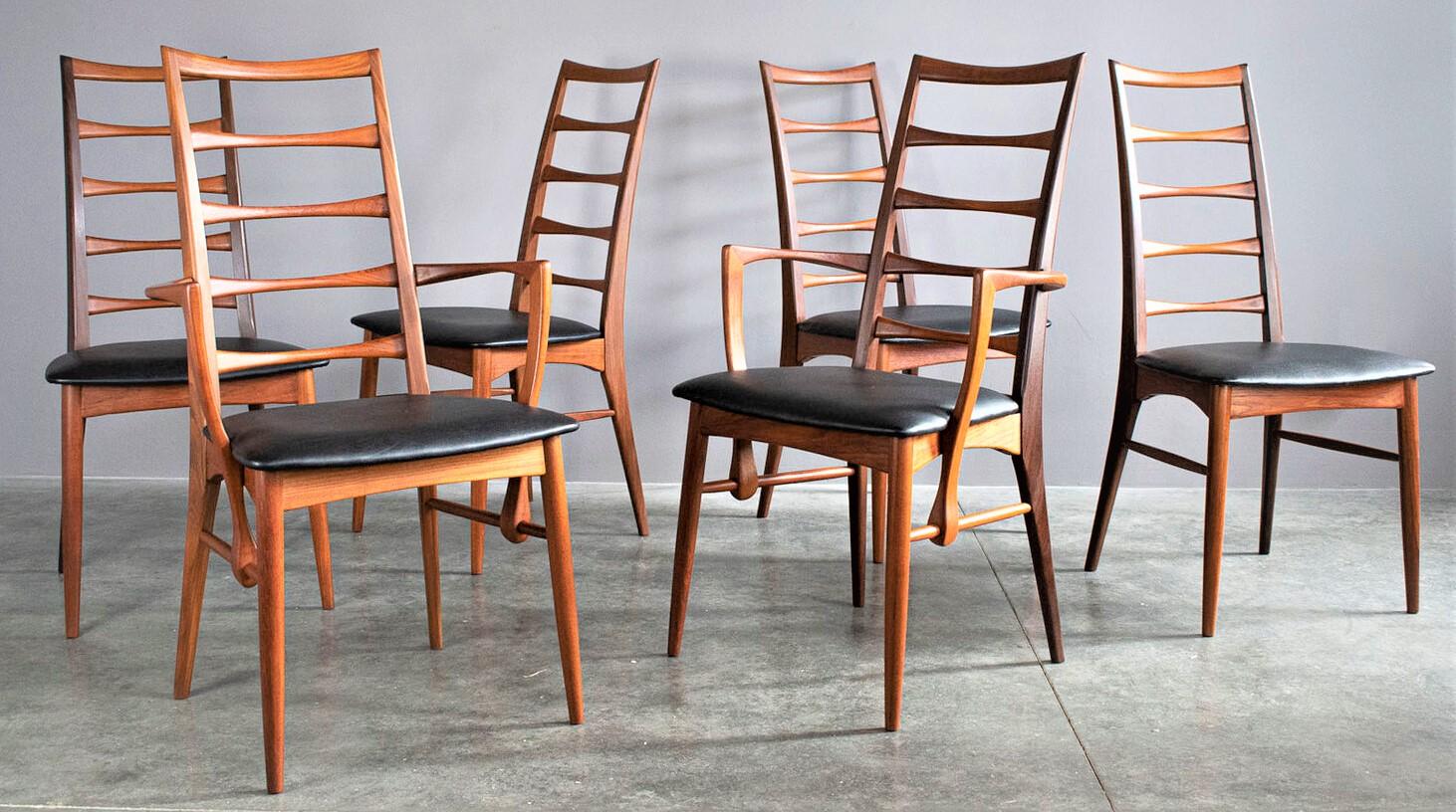 Niels Koefoed Teak Dining Chairs Denmark 1960s Set of 6 7