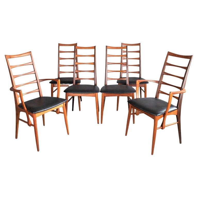 Niels Koefoed Teak Dining Chairs Denmark 1960s Set of 6 For Sale