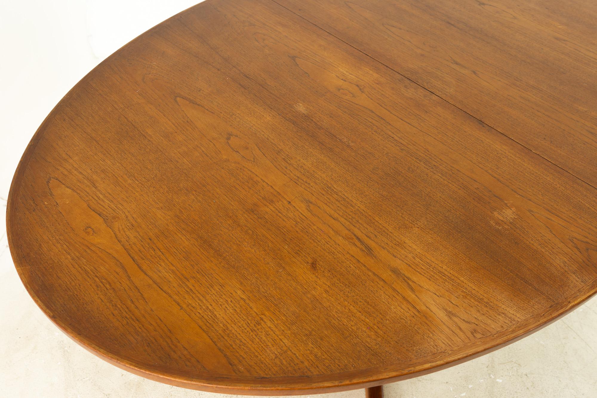 Late 20th Century Niels Koefoeds for Uldum Mobelfabrik Mid Century Danish Teak Oval Dining Table