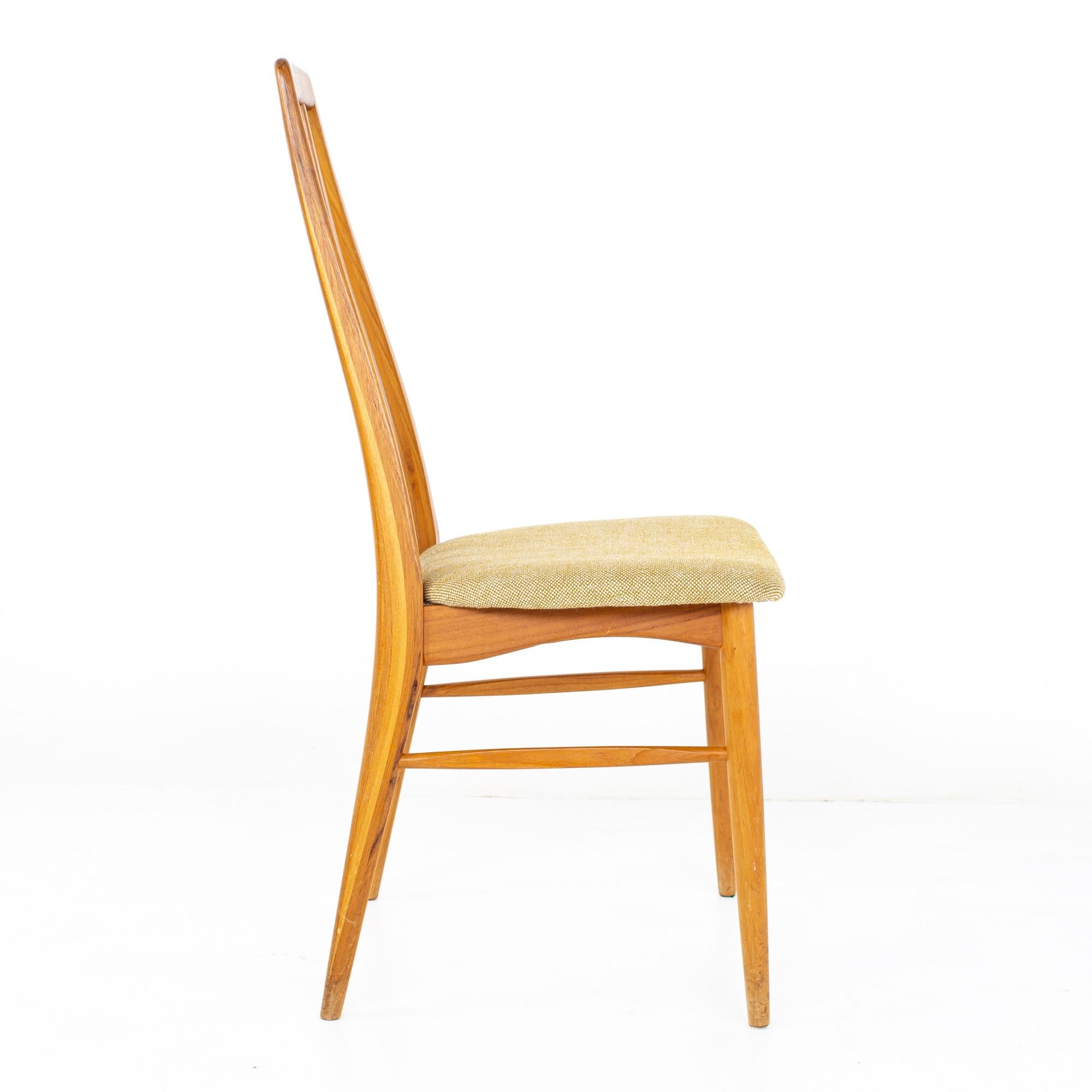 Niels Koefoeds Hornslet Mid Century Eva Teak Dining Chairs, Set of 6 3