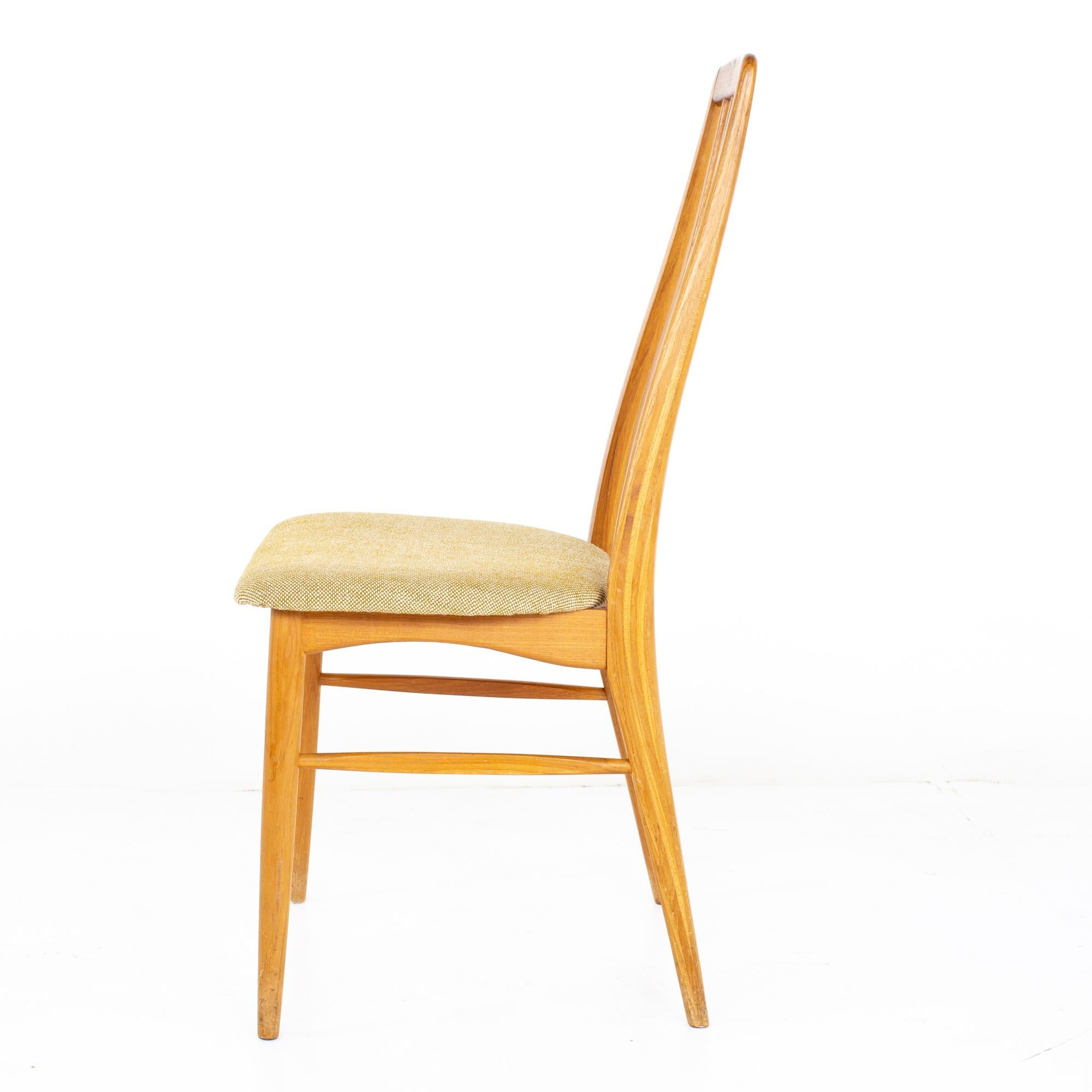 Niels Koefoeds Hornslet Mid Century Eva Teak Dining Chairs, Set of 6 5