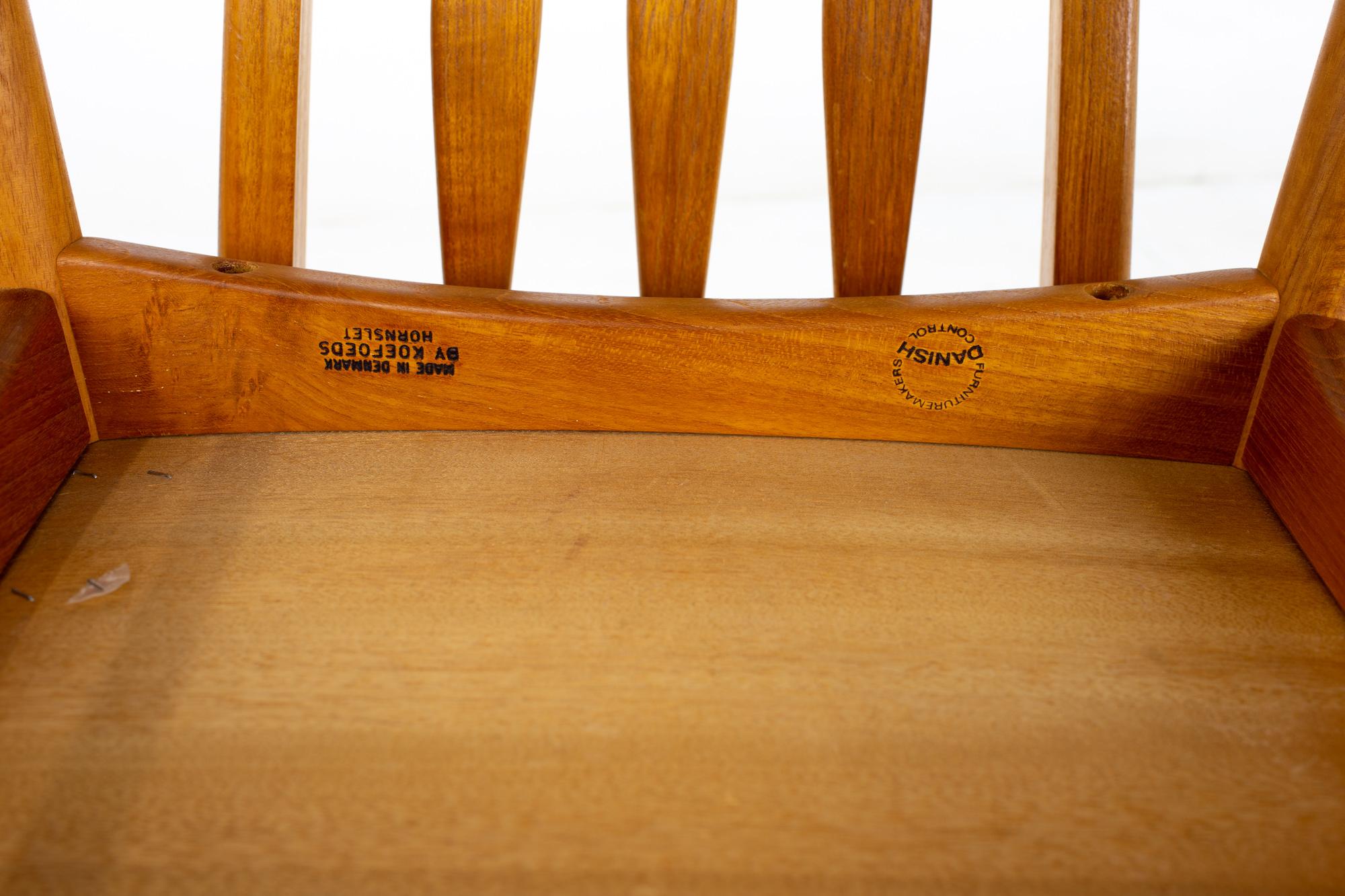 Niels Koefoeds Hornslet Mid Century Eva Teak Dining Chairs, Set of 6 6