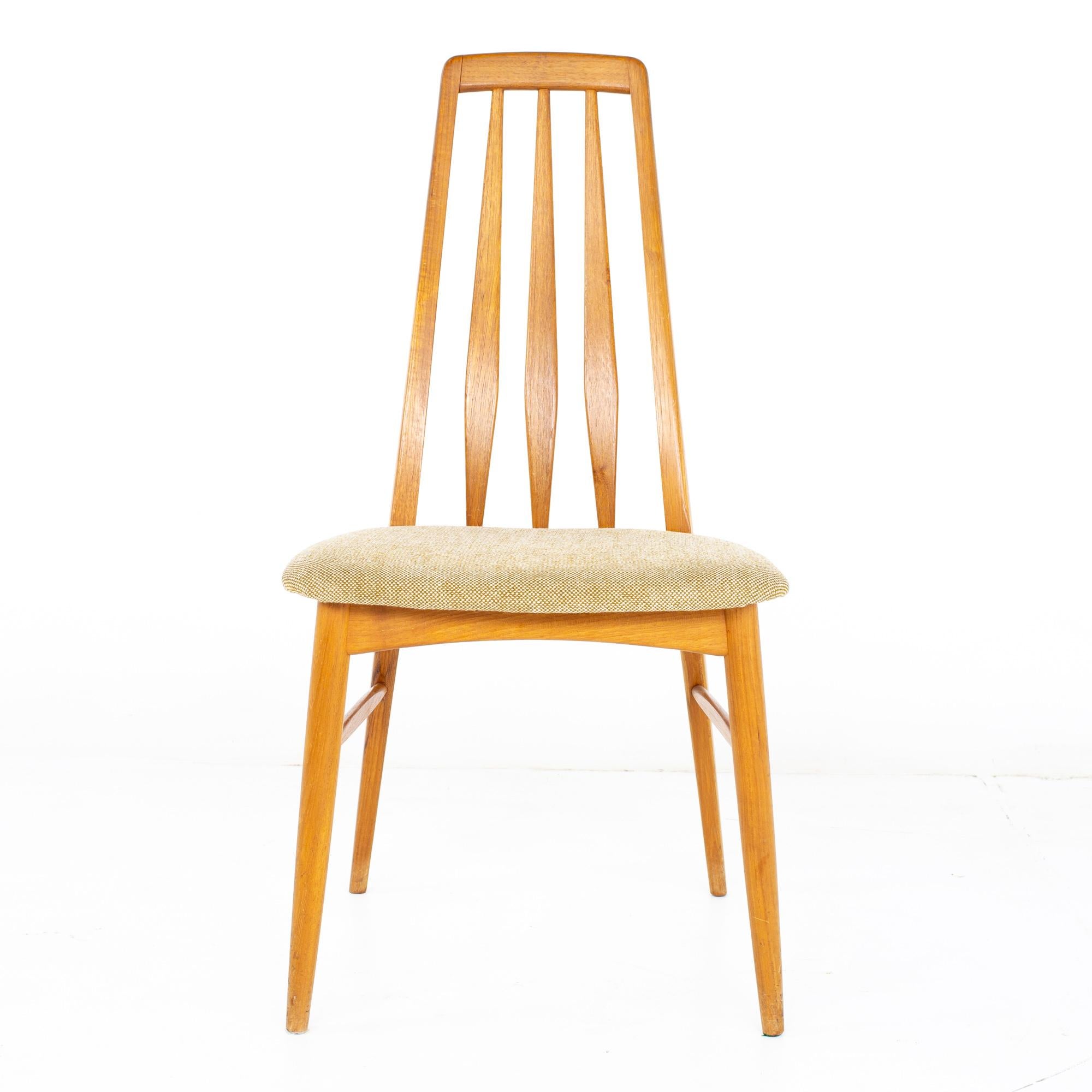 Niels Koefoeds Hornslet Mid Century Eva Teak Dining Chairs, Set of 6 In Good Condition In Countryside, IL