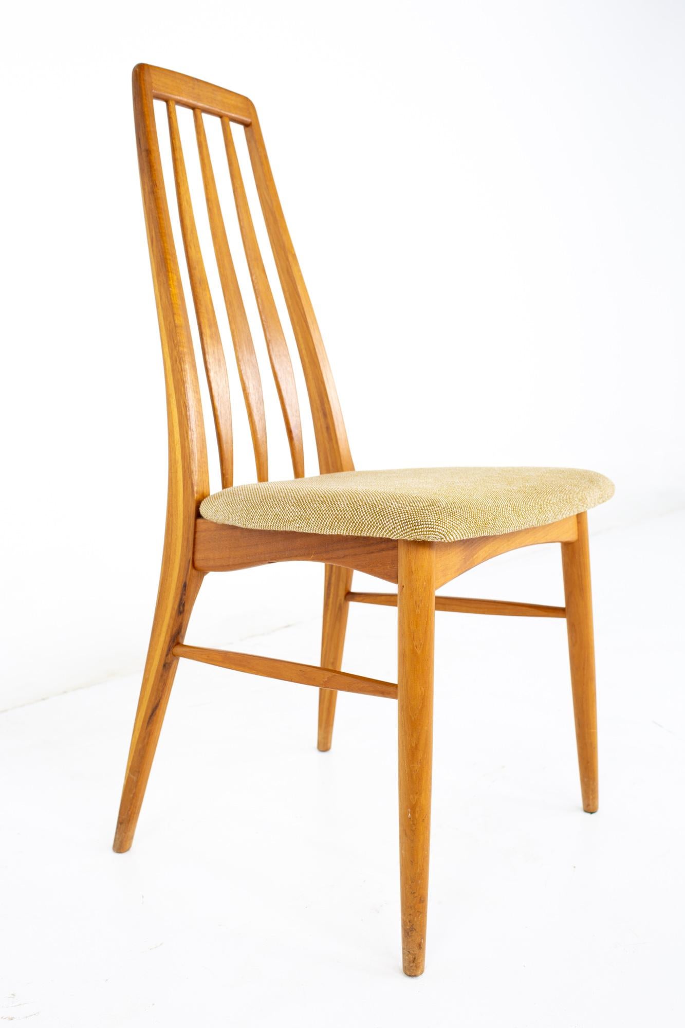 Upholstery Niels Koefoeds Hornslet Mid Century Eva Teak Dining Chairs, Set of 6