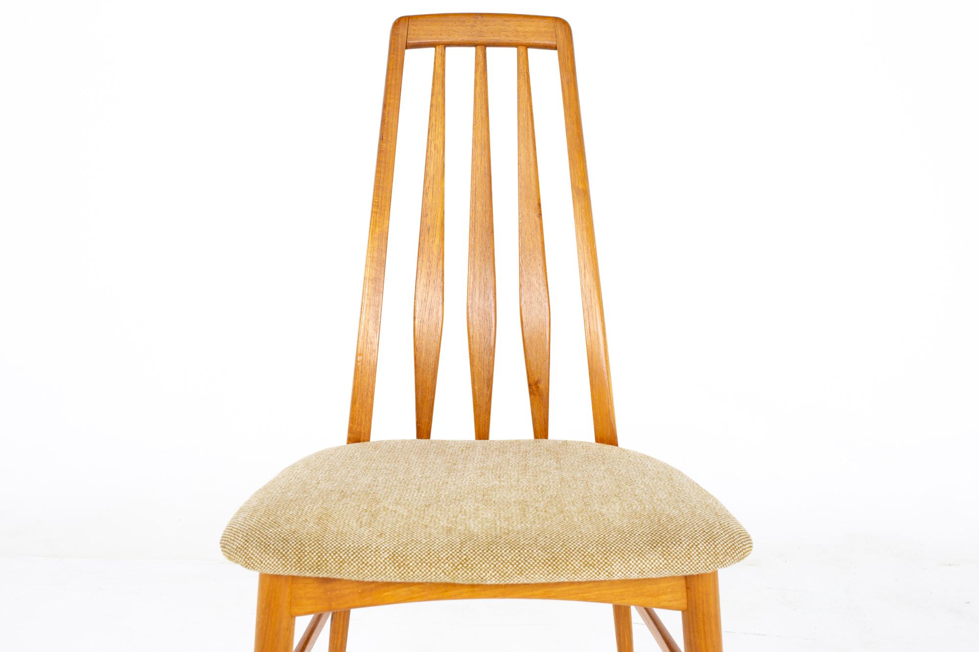 Niels Koefoeds Hornslet Mid Century Eva Teak Dining Chairs, Set of 6 1