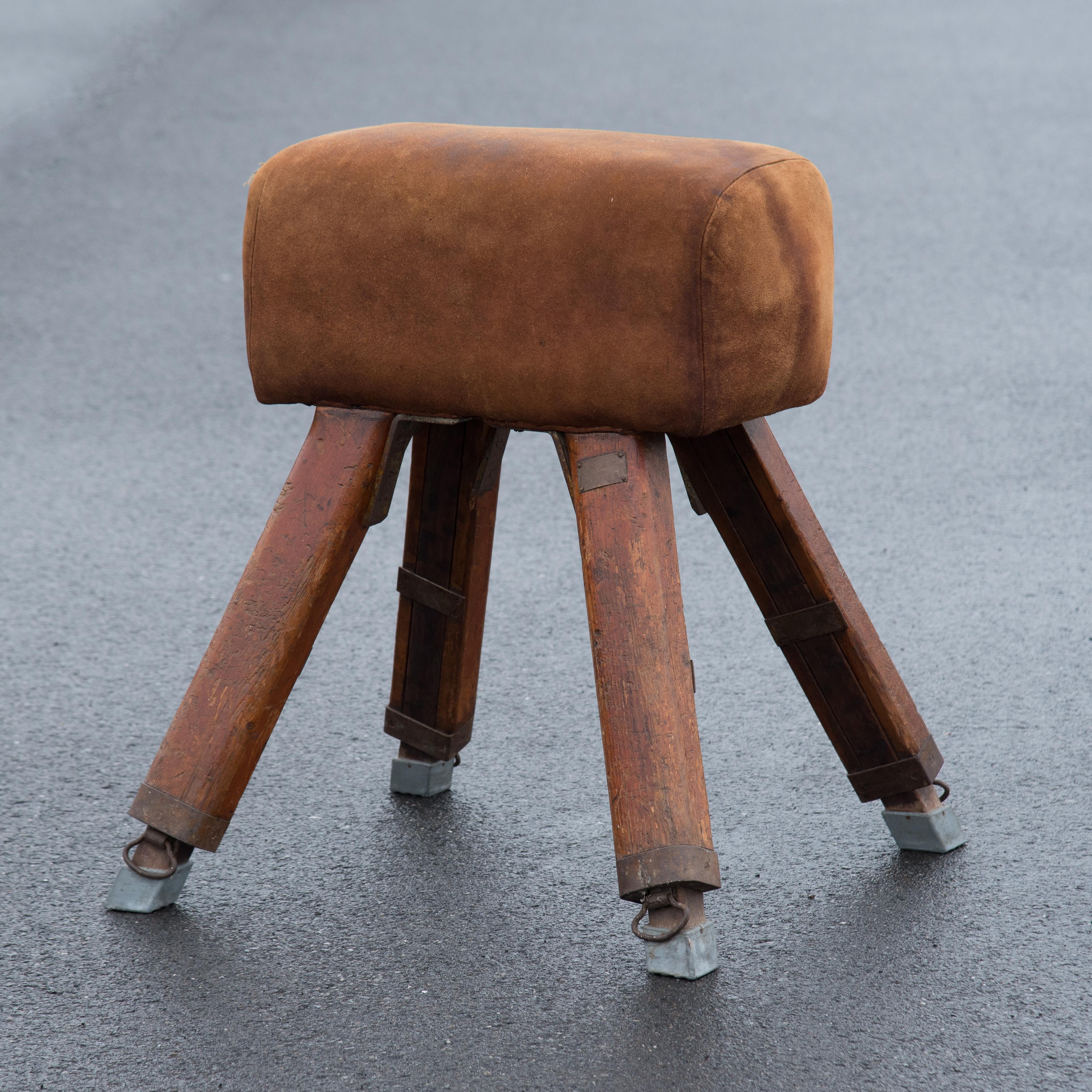 Niels Larsen & Sons Suede Pommel Horse In Distressed Condition For Sale In Hopewell, NJ