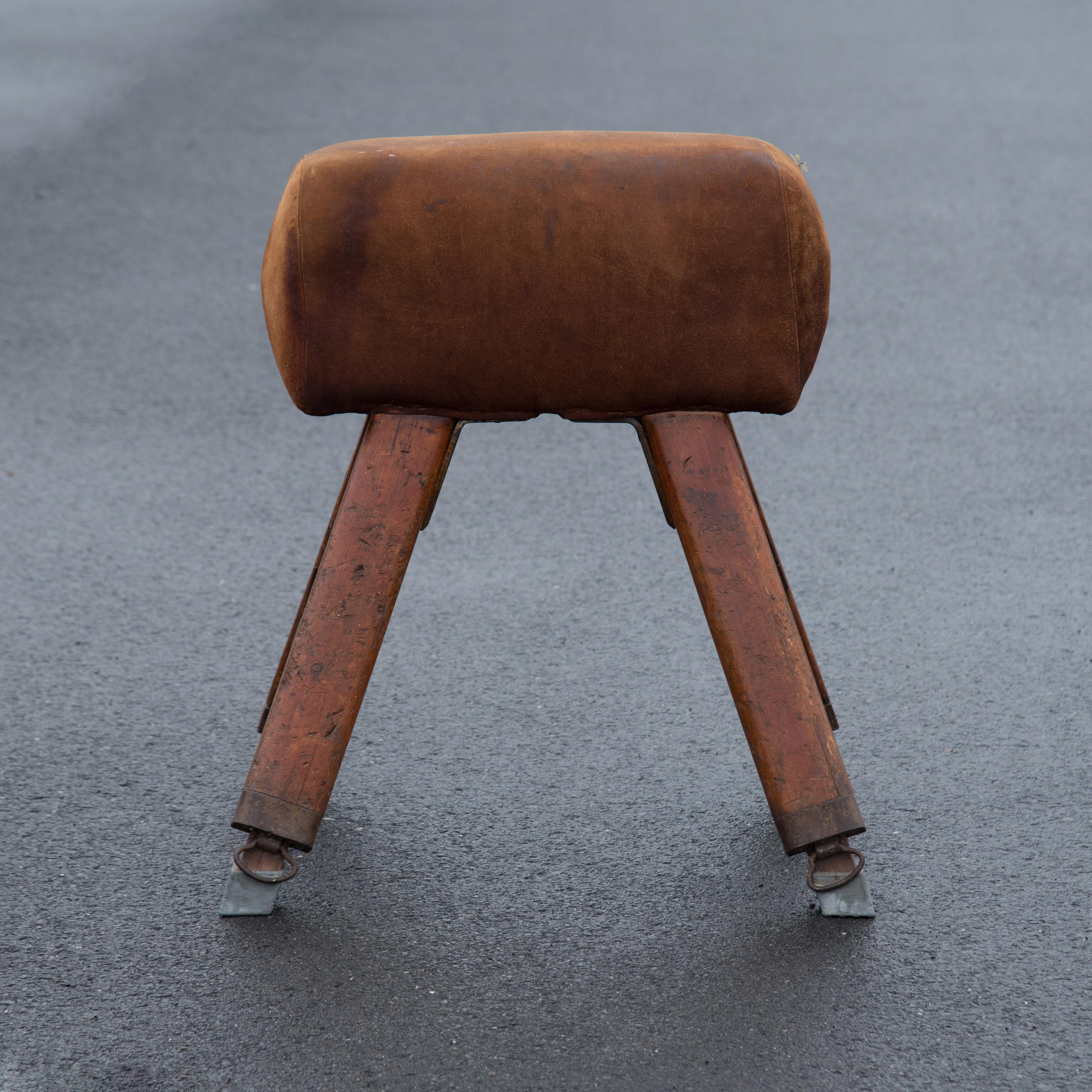 Mid-20th Century Niels Larsen & Sons Suede Pommel Horse For Sale