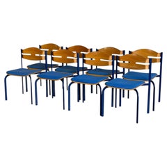 Niels Larsen Stacking Chairs Set of 8 Danish Mid-Century Modern Vintage