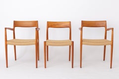 Niels Møller Dining Chair Set (6) – Models 77 & 57, Teak, Danish Cord, Vintage