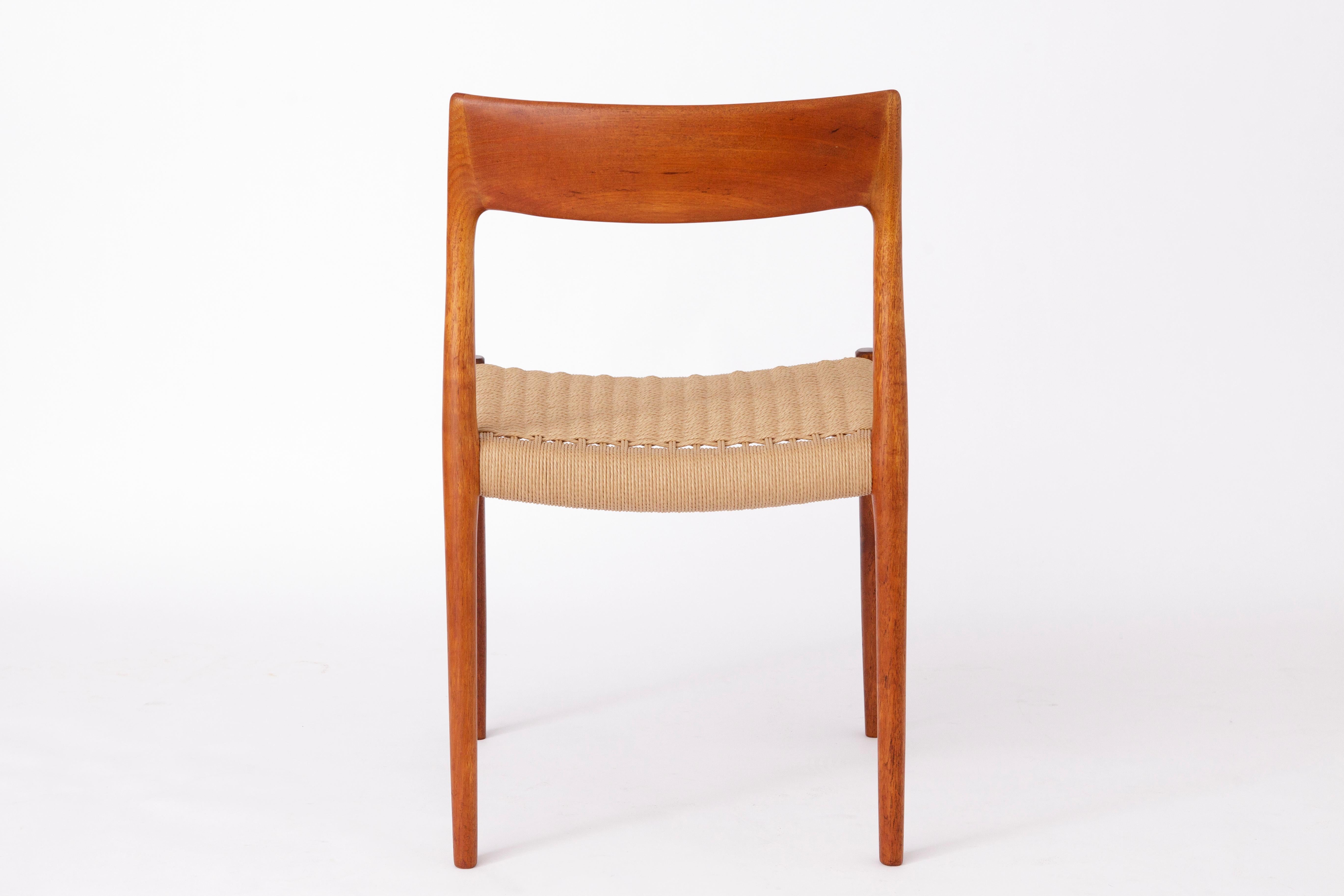 Mid-20th Century Niels Møller Dining Chair Set (6) – Models 77 & 57, Teak, Danish Cord, Vintage For Sale