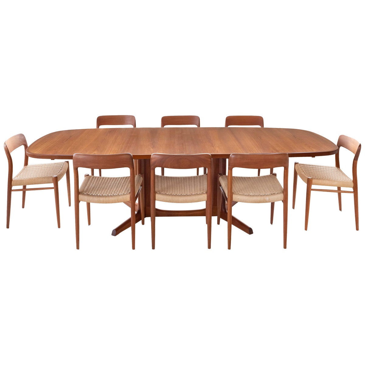 Niels Møller Gudme Mobelfabrik Teak Dining Table with Two Leaves, Denmark 1960
s