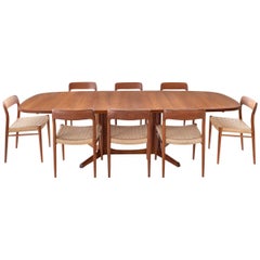 Niels Møller Gudme Mobelfabrik Teak Dining Table with Two Leaves, Denmark 1960's