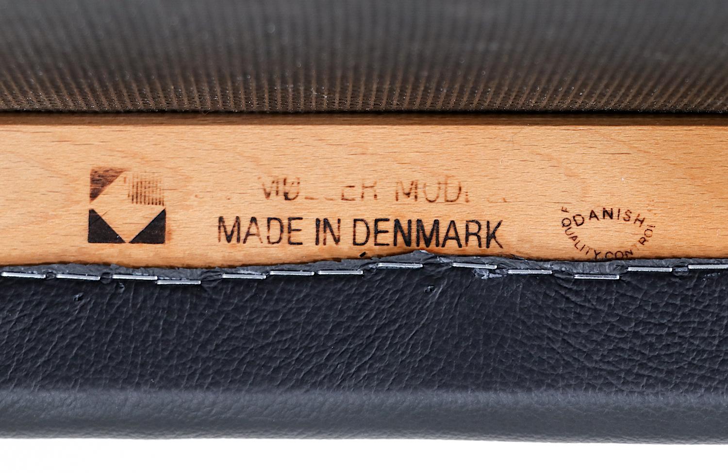 Niels Møller Model-71 Leather & Teak Arm Chairs for J.L. Møllers For Sale 6