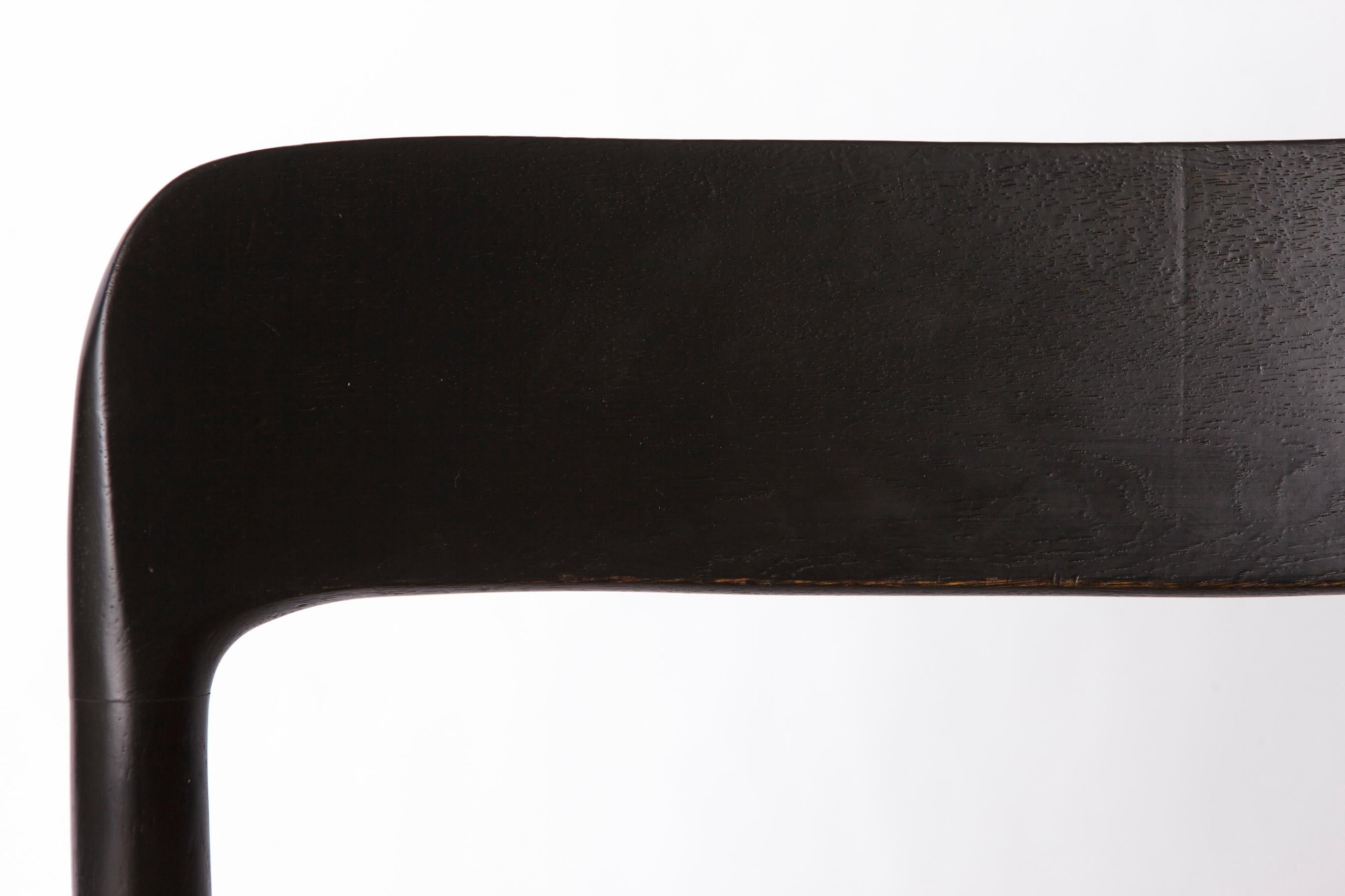 Niels Møller Modell 75 Stuhl in schwarzer Eiche mit dänischer Corde, 1960er Jahre Mitte des Jahrhunderts (Dänisch) im Angebot