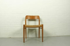 Niels Møller Model 75 Oak  Papercord Dining Chair for J.L Møller