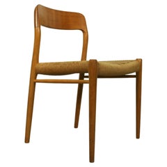 Niels Møller Model 75 Oak  Papercord Dining Chair for J.L Møller