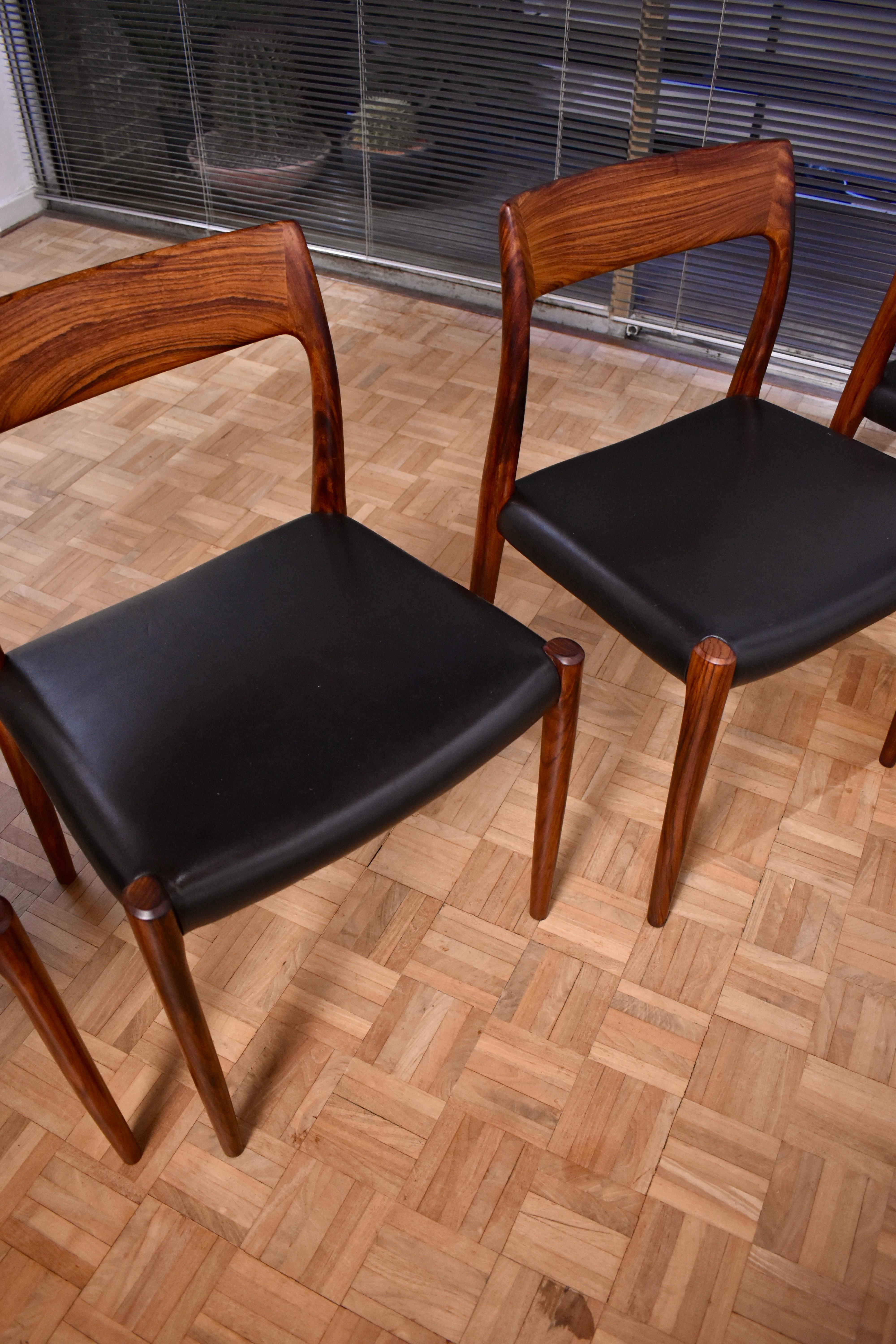 Niels Møller Model 77 Solid Rosewood Dining Chairs for J.L. Møllers Møbelfabrik 4