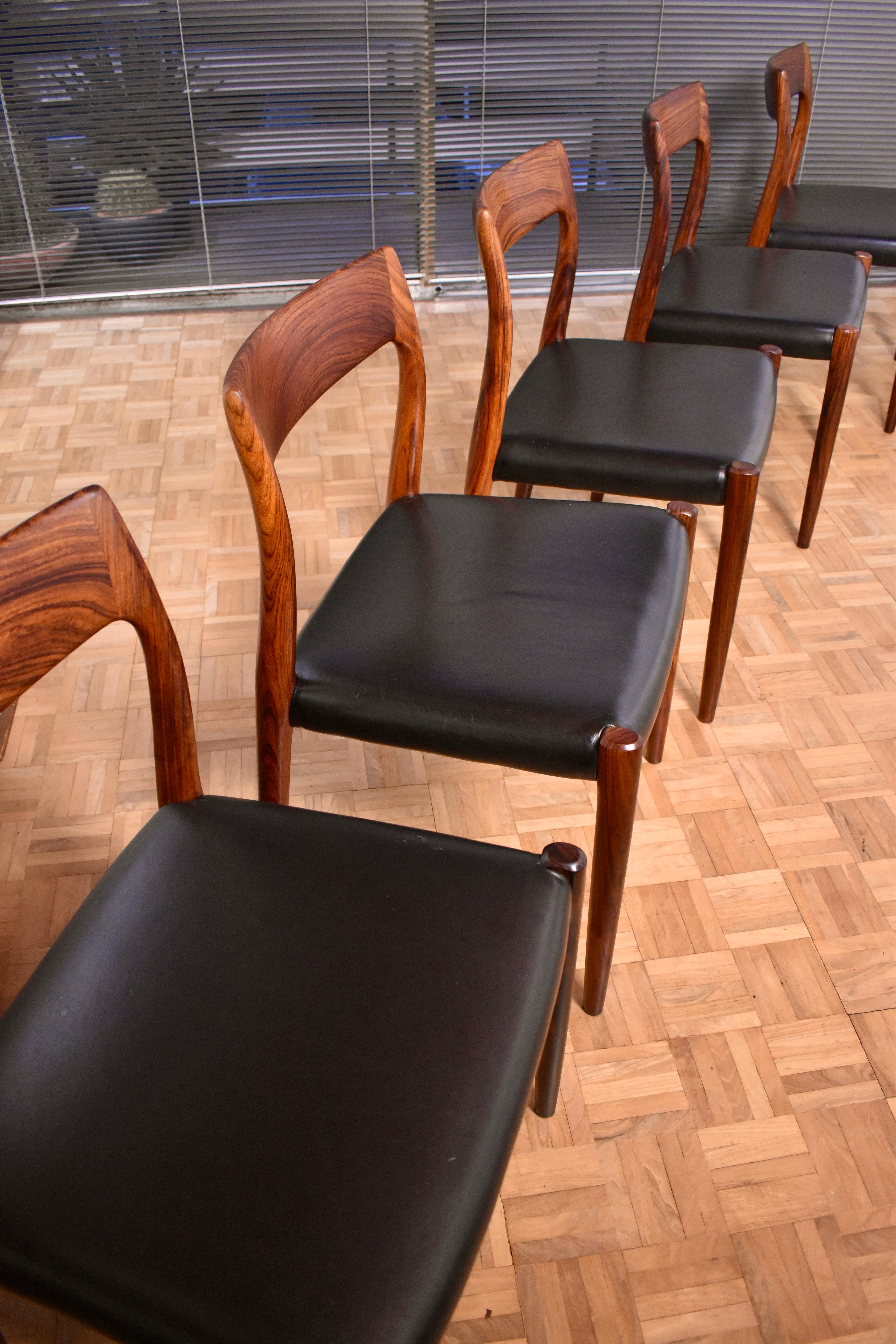 Niels Møller Model 77 Solid Rosewood Dining Chairs for J.L. Møllers Møbelfabrik 5