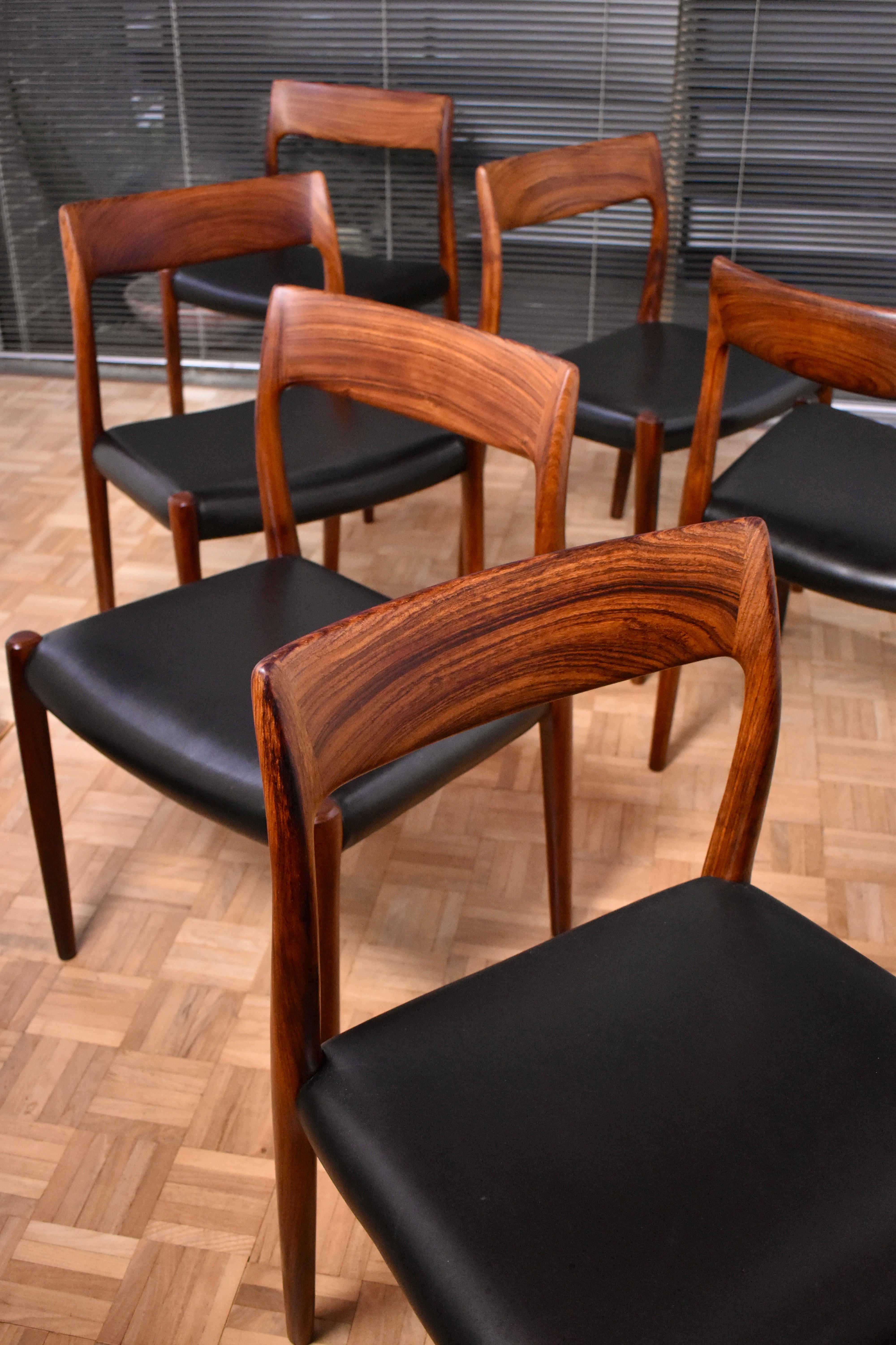 Niels Møller Model 77 Solid Rosewood Dining Chairs for J.L. Møllers Møbelfabrik 9