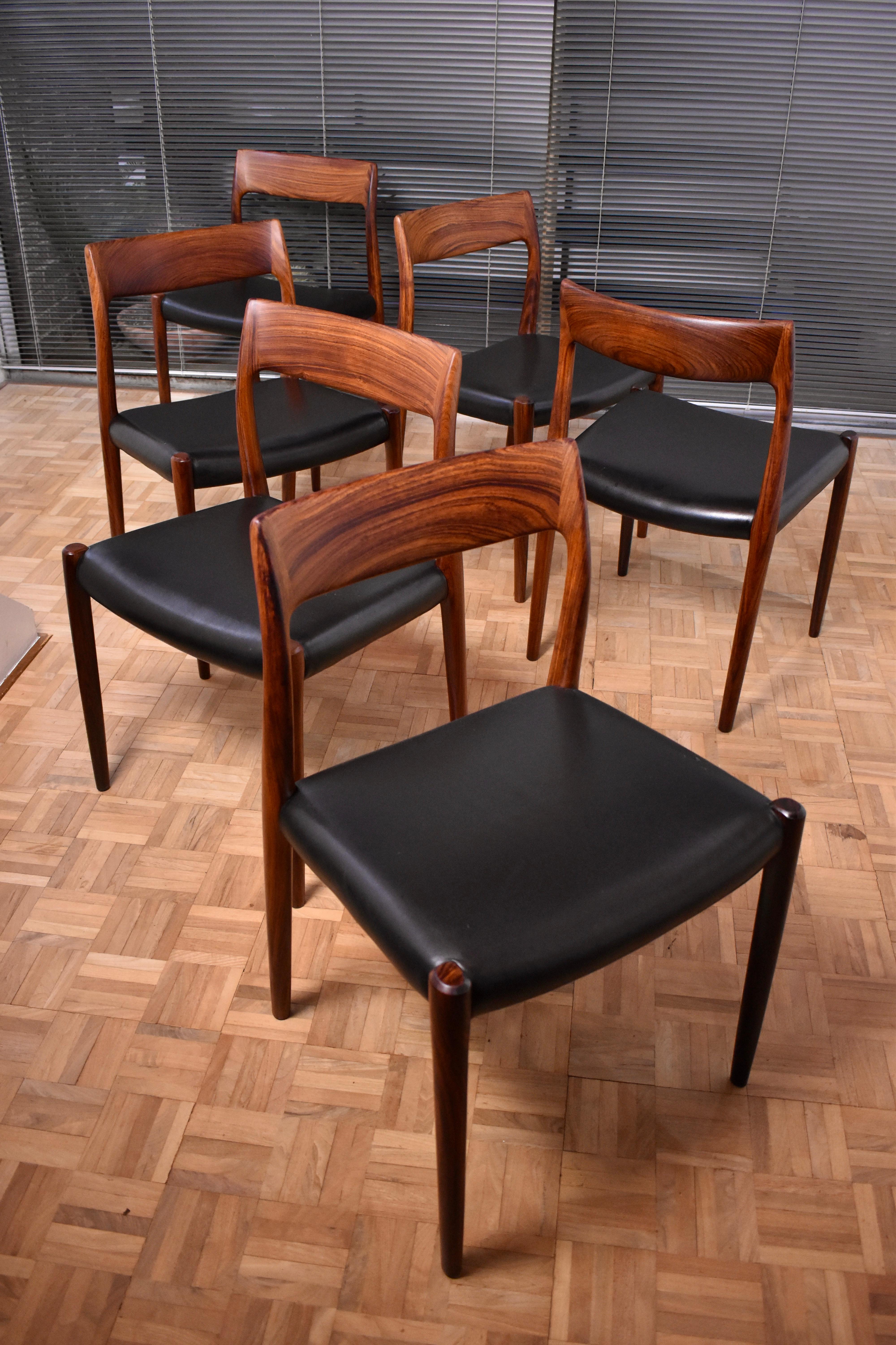 Niels Møller Model 77 Solid Rosewood Dining Chairs for J.L. Møllers Møbelfabrik 10