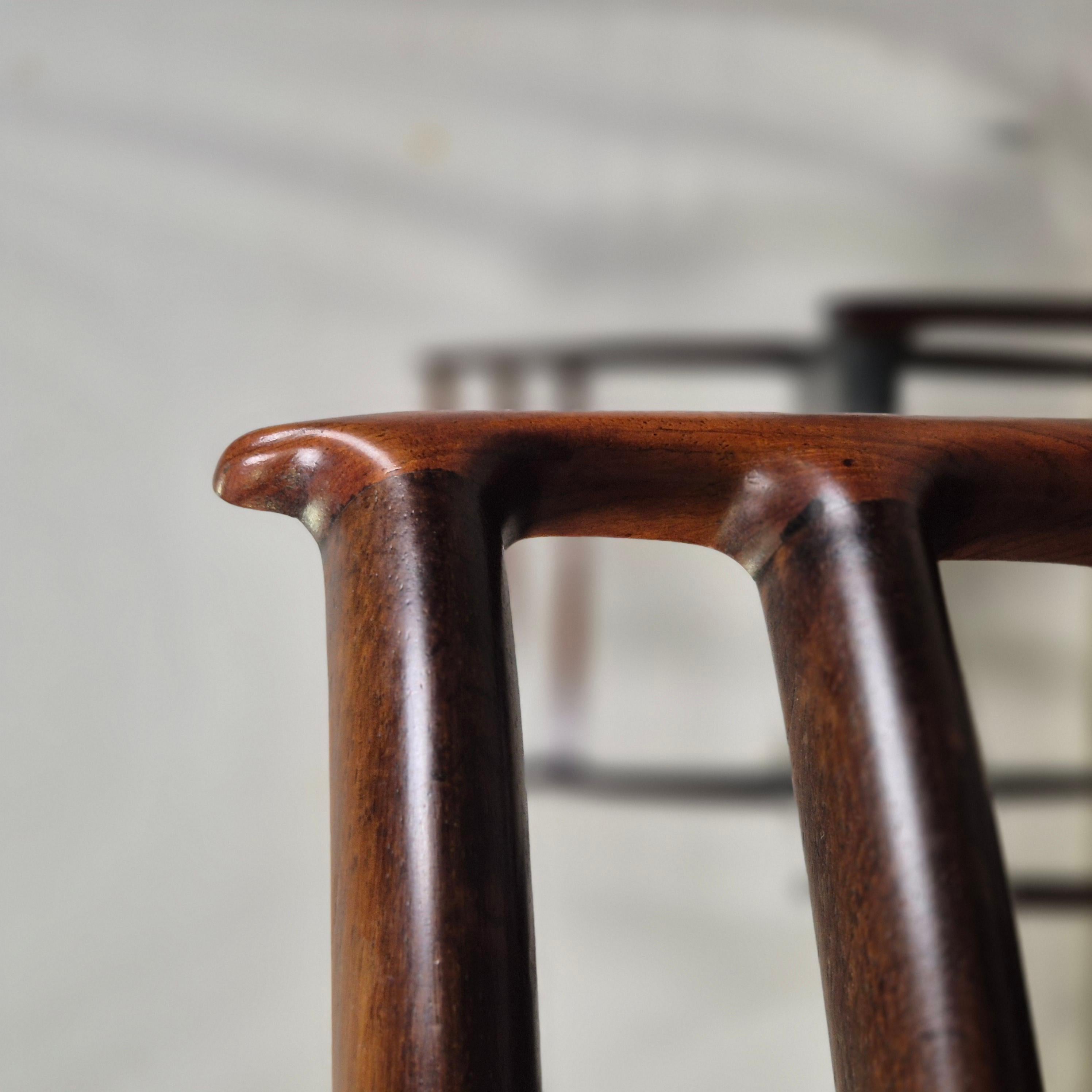 Niels Møller model 78 chairs leather 50's 60's Mid Century For Sale 4