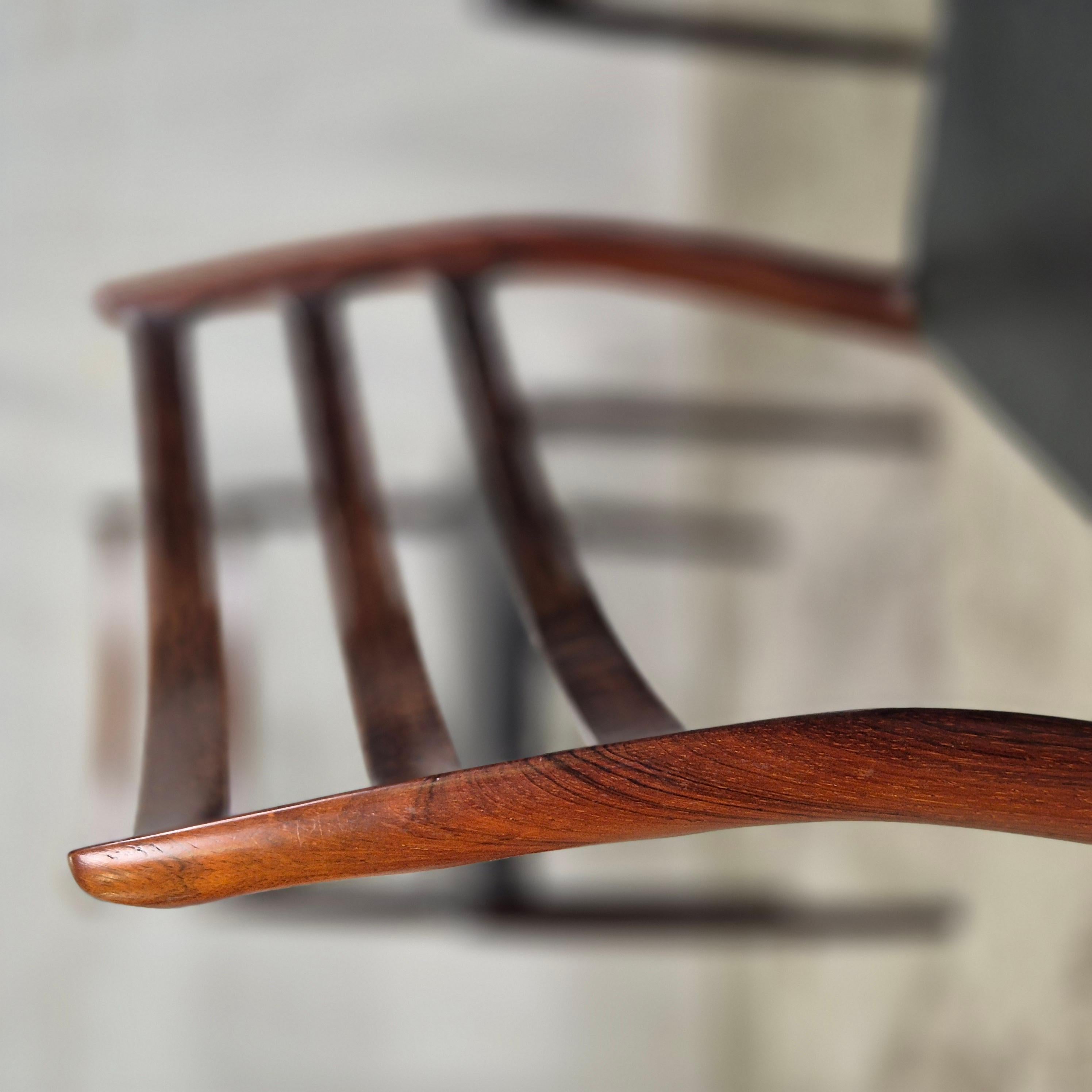 Scandinavian Modern Niels Møller model 78 chairs leather 50's 60's Mid Century For Sale
