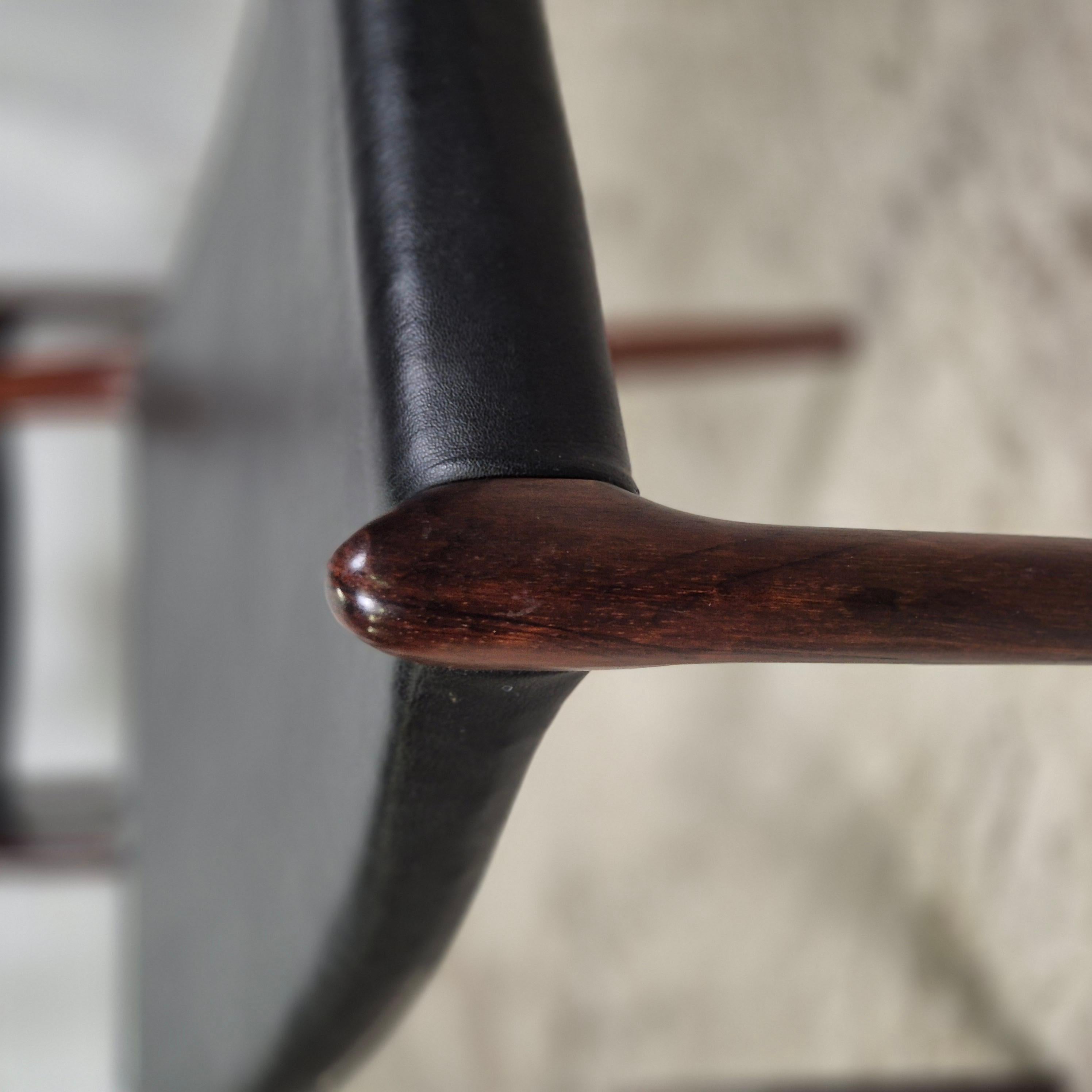 Danish Niels Møller model 78 chairs leather 50's 60's Mid Century For Sale