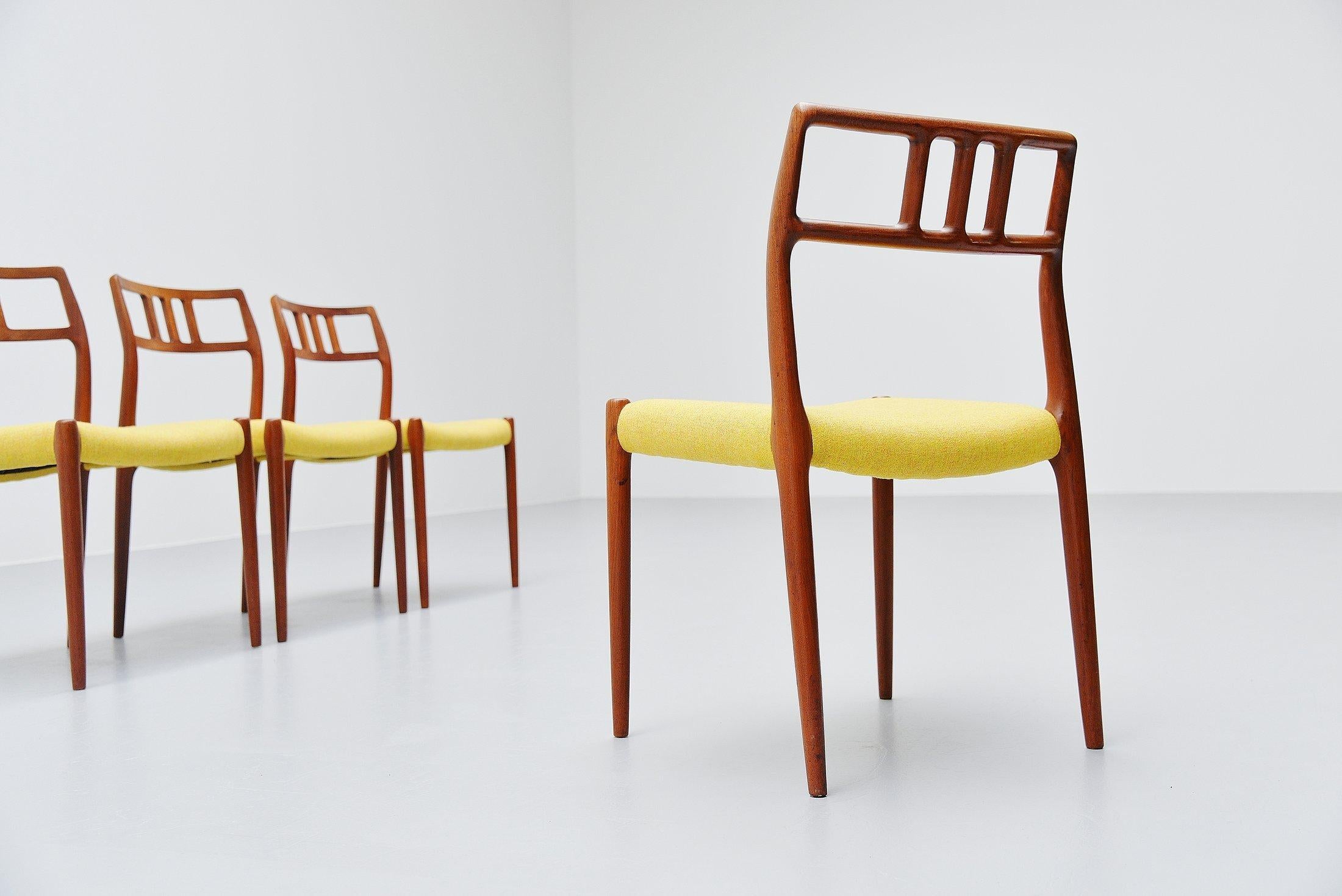 Upholstery Niels Møller Model 79 Teak Chairs, Denmark, 1966