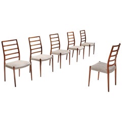 Niels Møller Model 82 Danish Rosewood Dining Chairs, circa 1970