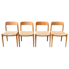 Niels Møller Modell 75 Silla de comedor danesa de roble para J.L. Møllers