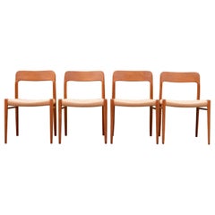 Sedia da pranzo in teak danese Niels Møller Modell 75 per J.L. Møllers