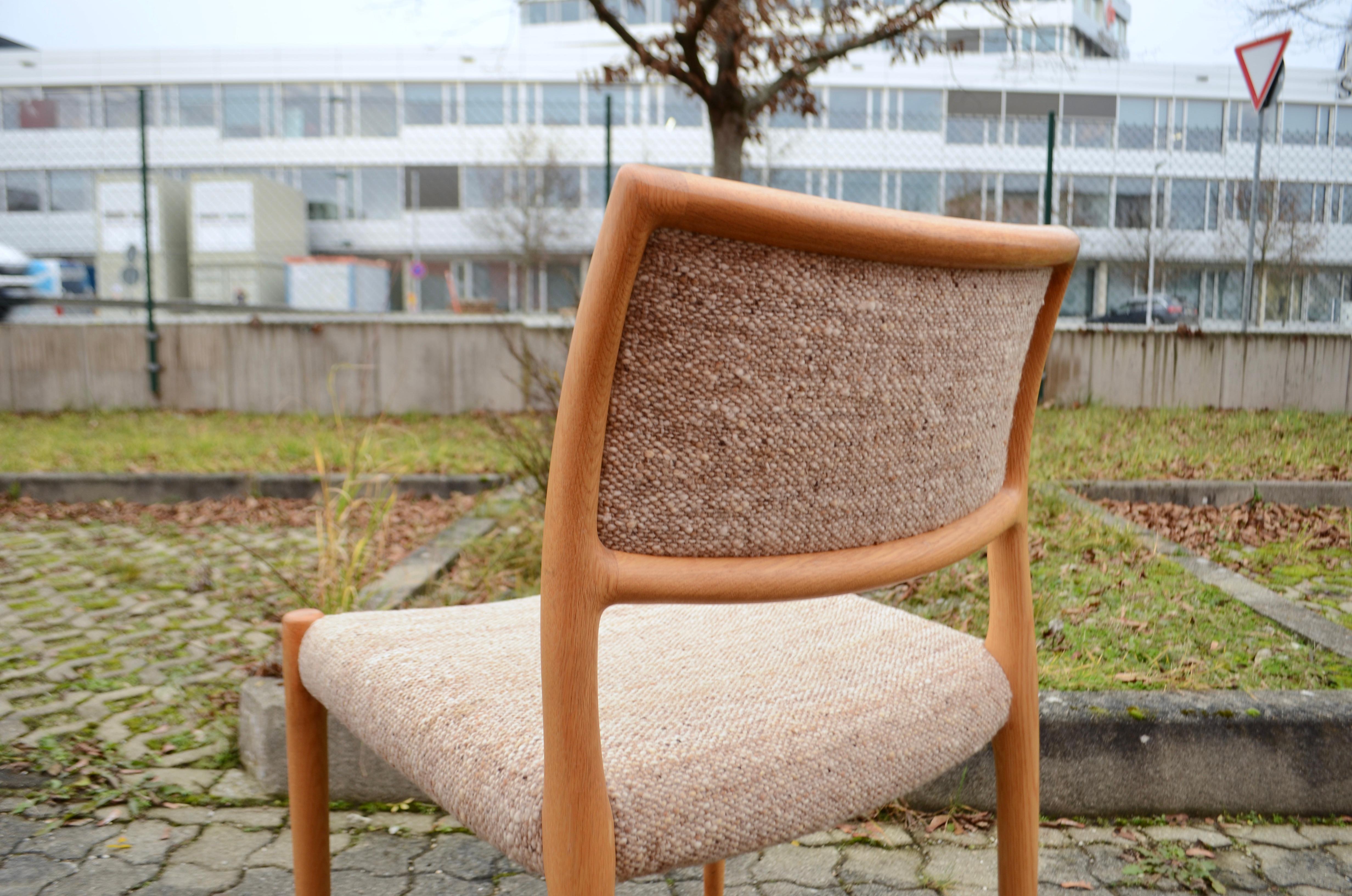 Niels Møller Modell 80 Tavolo da pranzo danese in Oak  Sedia per J.L.A. Møllers Set di 2 in vendita 7