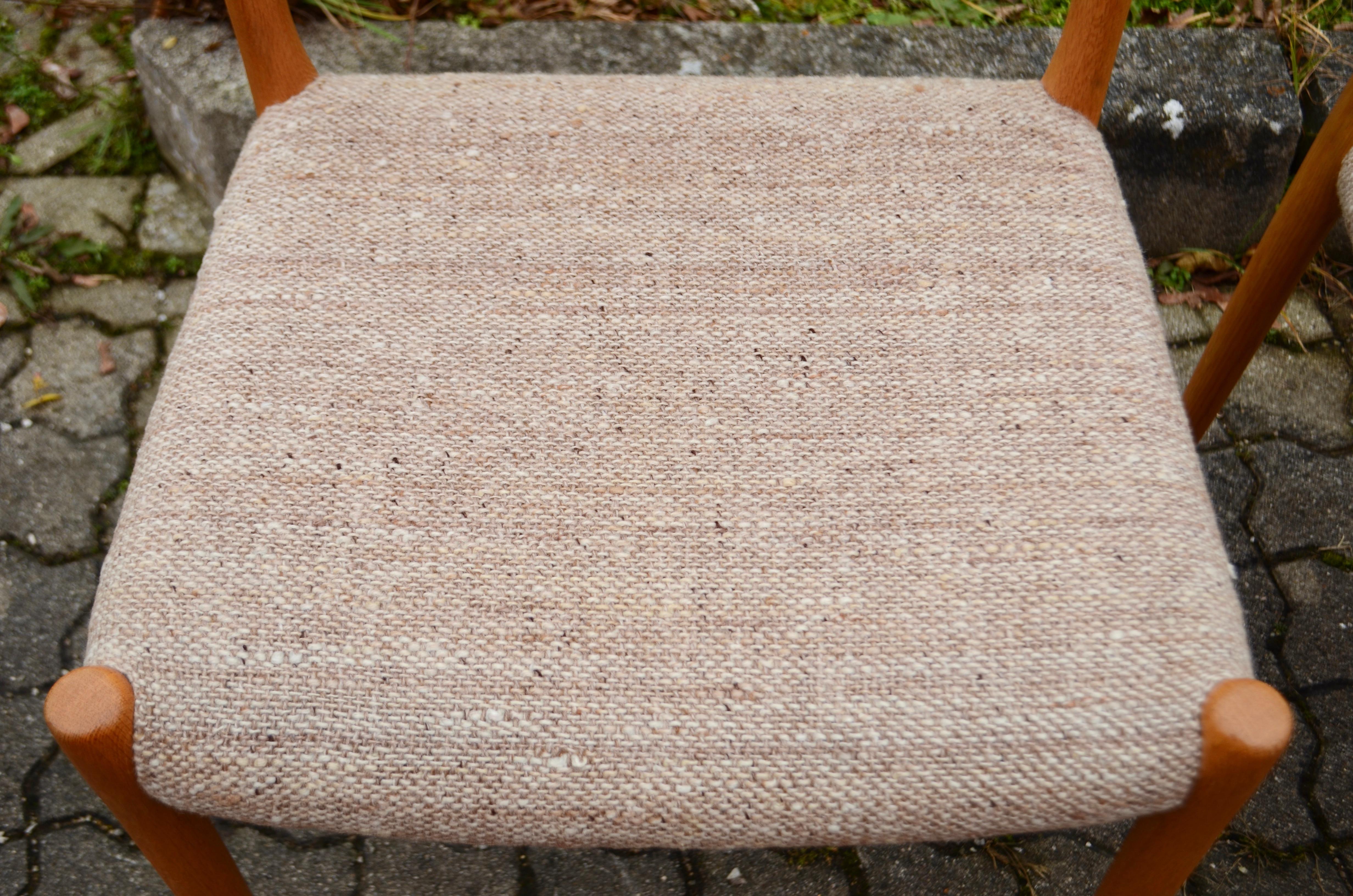 Corda di carta Niels Møller Modell 80 Tavolo da pranzo danese in Oak  Sedia per J.L.A. Møllers Set di 2 in vendita