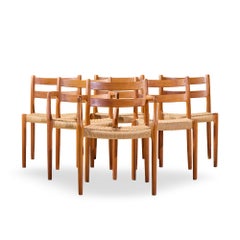 Niels Møller Models 84 and 67 Danish Teak and Rope Dining Chairs - Set of 6