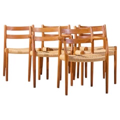 Niels Møller Models 84 and 67 Danish Teak and Rope Dining Chairs - Set of 6