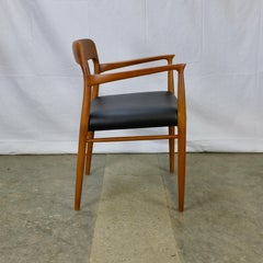 Niels Møller No. 56 Armchair in Teak and Black Leatherette