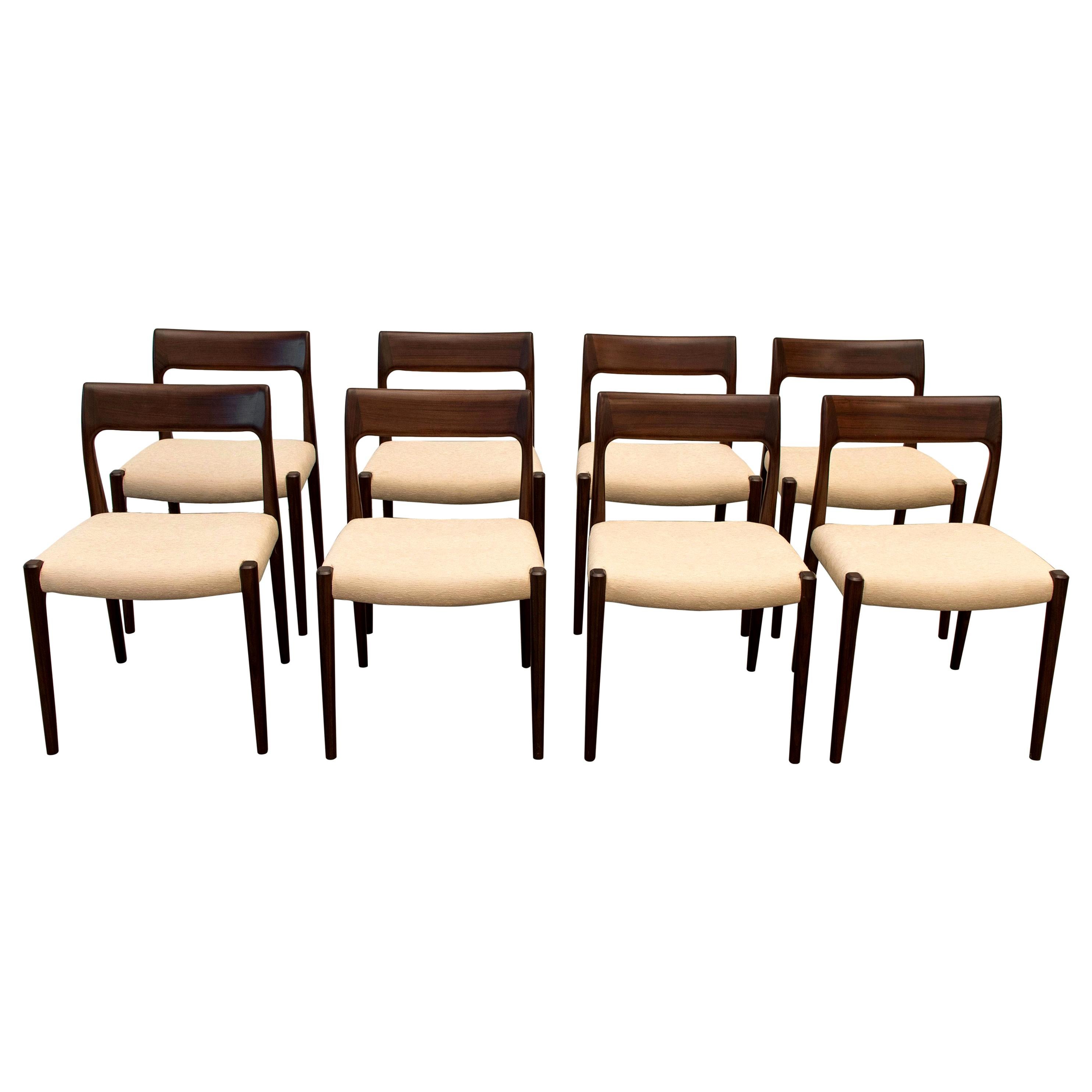 Niels Møller No. 77 Set Chairs, Modern Scandinavia, 1970 For Sale