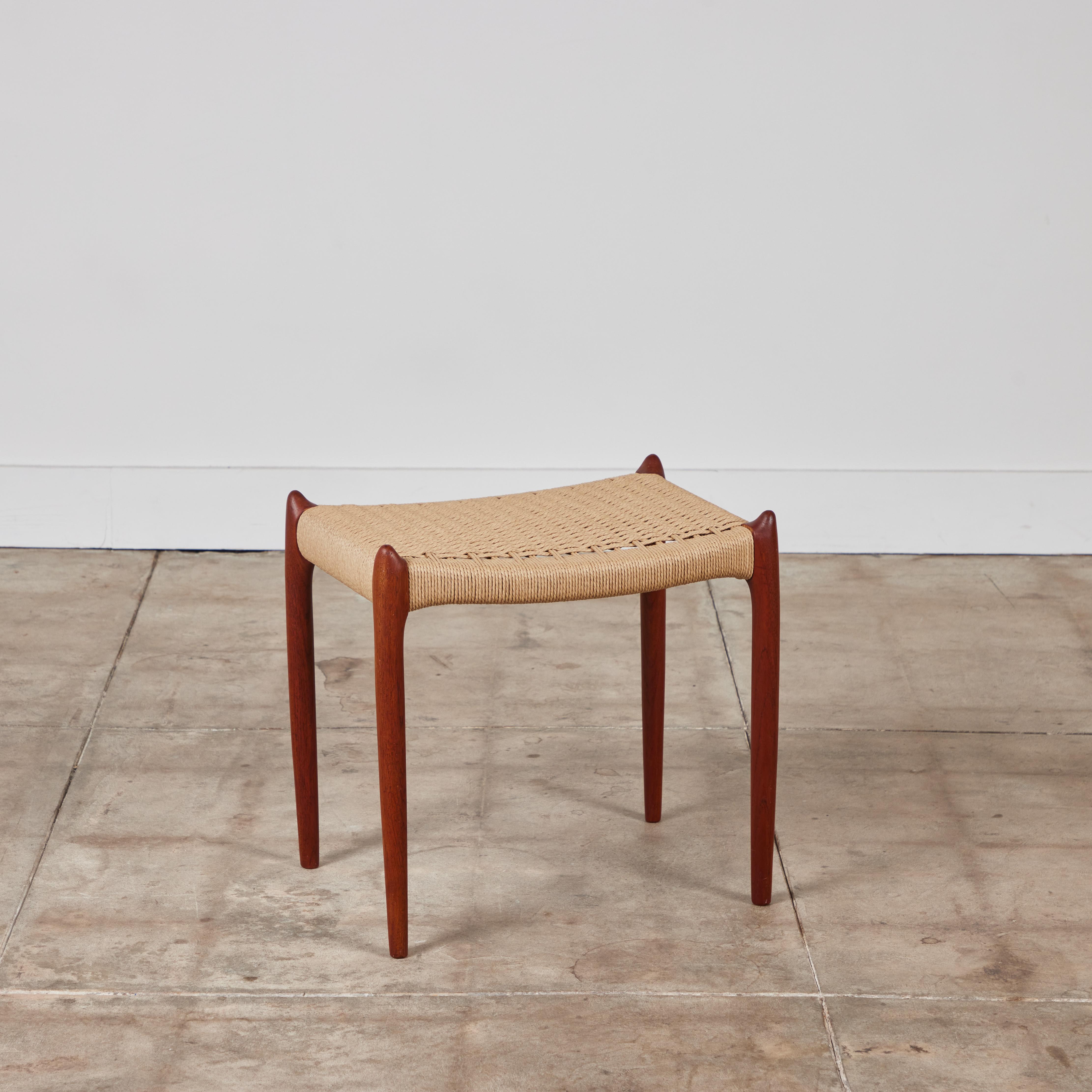 Hand-Woven Niels Møller Ottoman with Danish Cord Seat For Sale