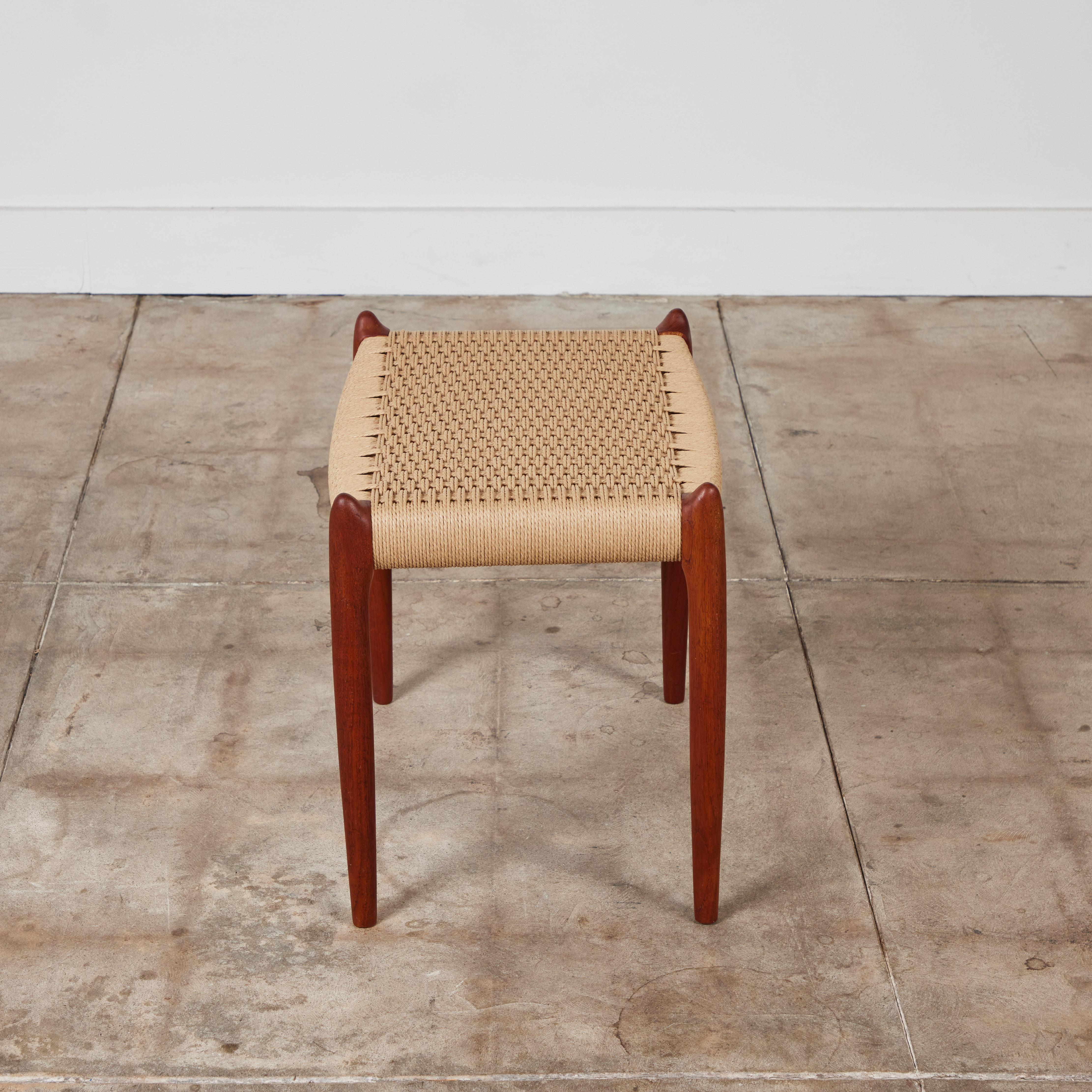 20th Century Niels Møller Ottoman with Danish Cord Seat For Sale