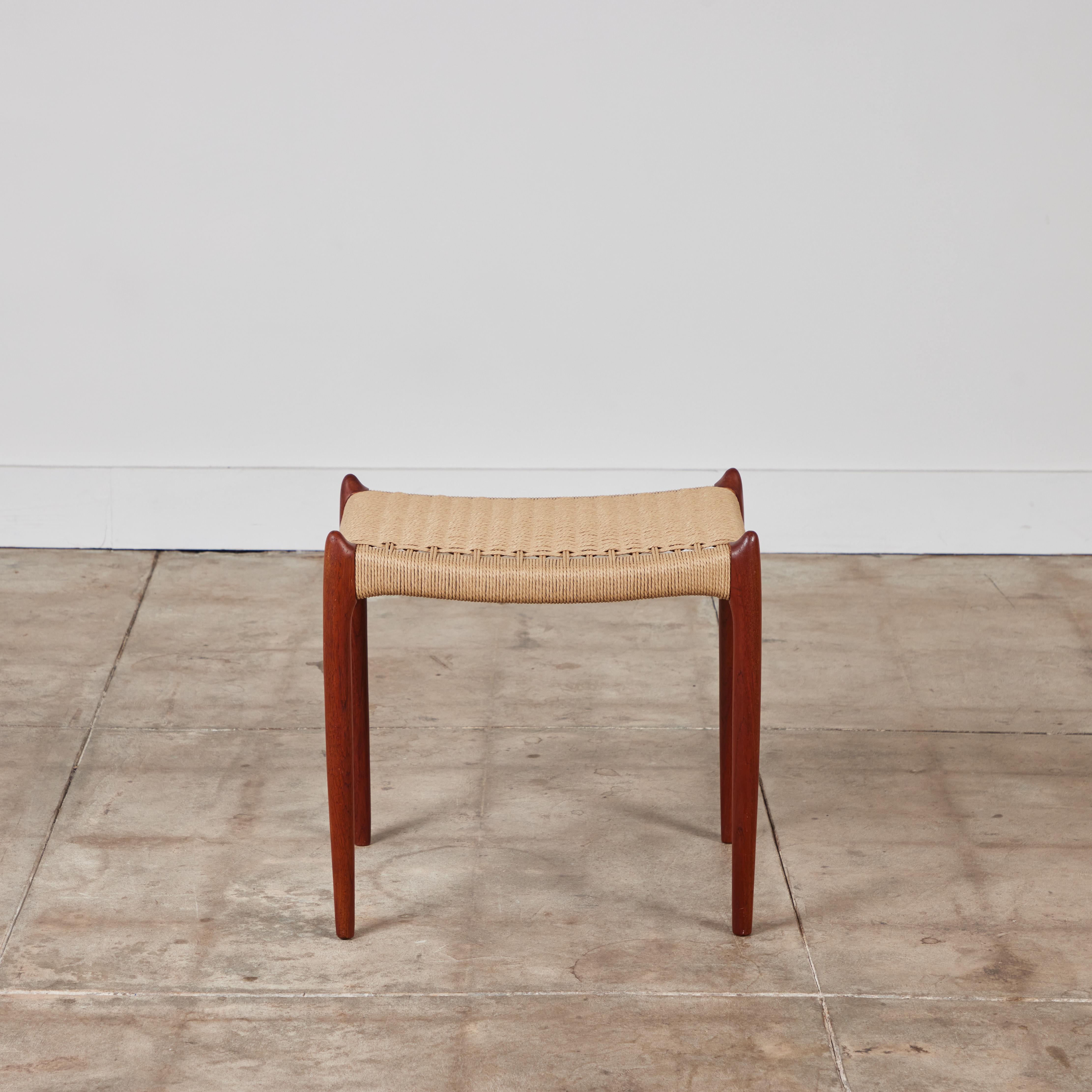 Papercord Niels Møller Ottoman with Danish Cord Seat For Sale