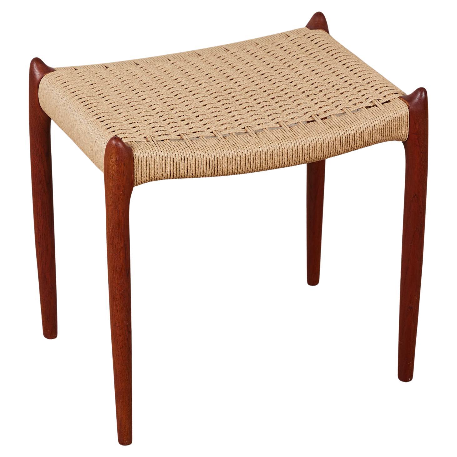 Niels Møller Ottoman with Danish Cord Seat For Sale