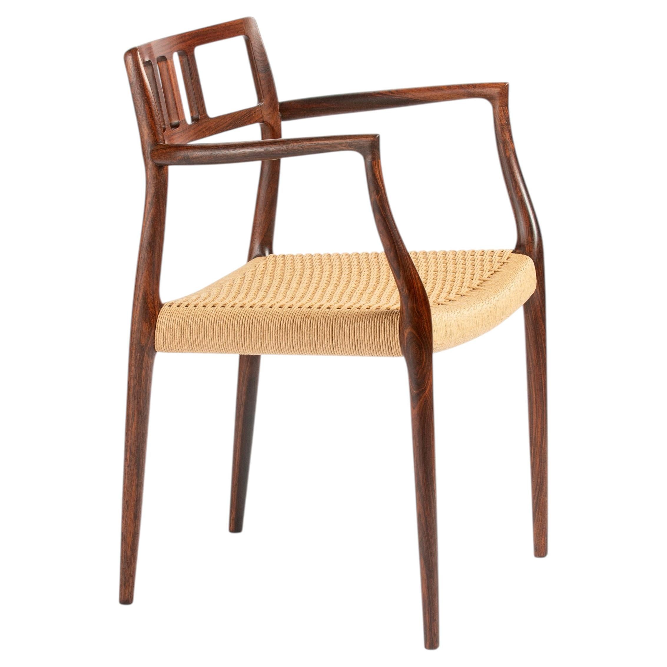 Niels Møller Palisander & Papierkordel Model No. 64 Sessel, 1966