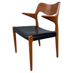 Niels Møller Teak / Leather Model 55 Armchair Denmark