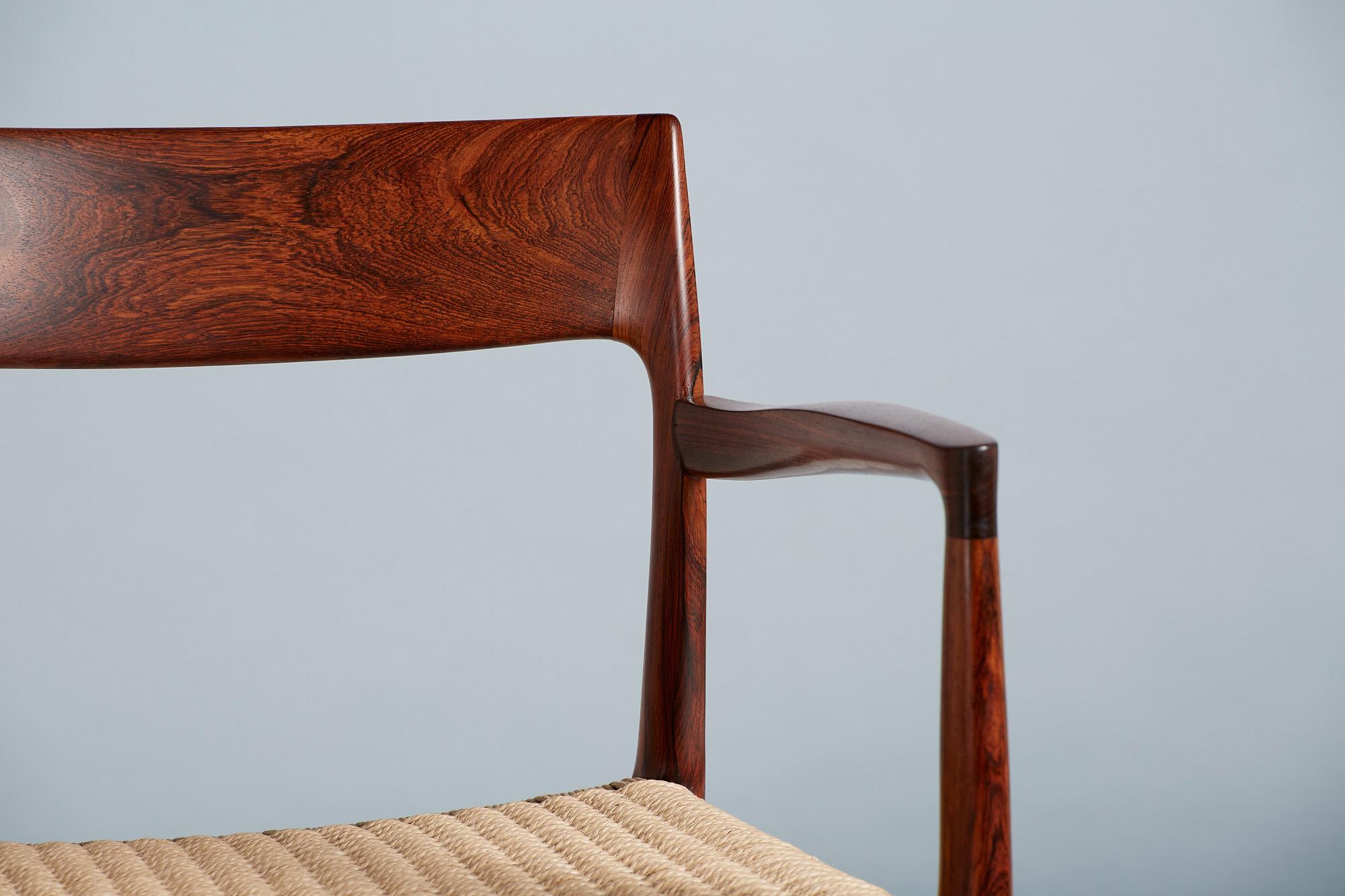 Danish Niels Moller 1950s Model 57 Rosewood Carver Chair