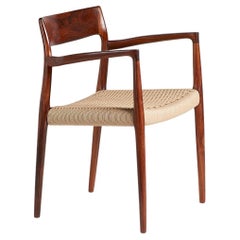 Niels Moller 1950s Model 57 Rosewood Carver Chair