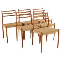 Niels Moller 62 and 78 Mid Century Teak Dining Chairs - Set of 6
